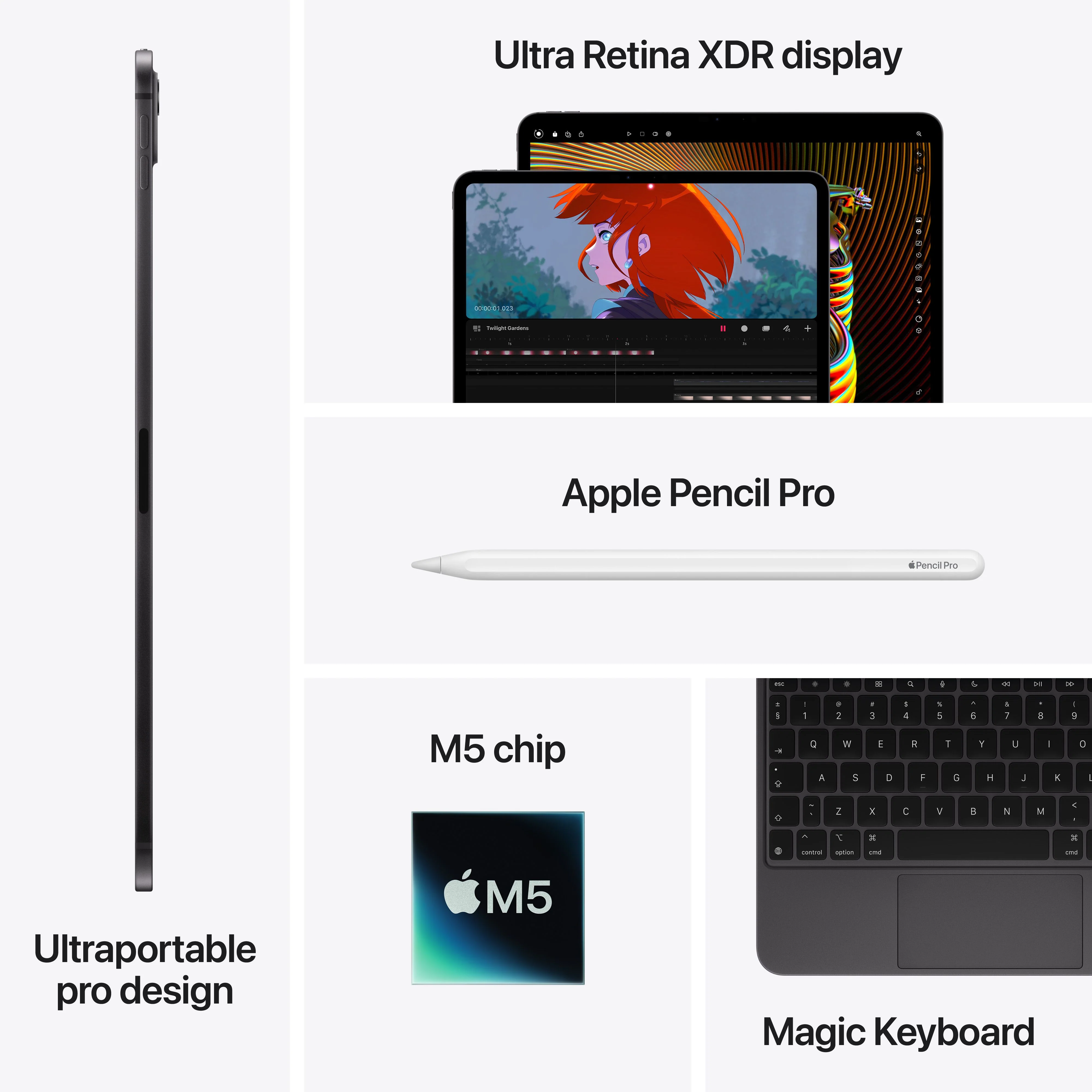 iPad Pro 13-tommer Wi-Fi 256GB Standard Glass - Sølv (M5) - Image 8