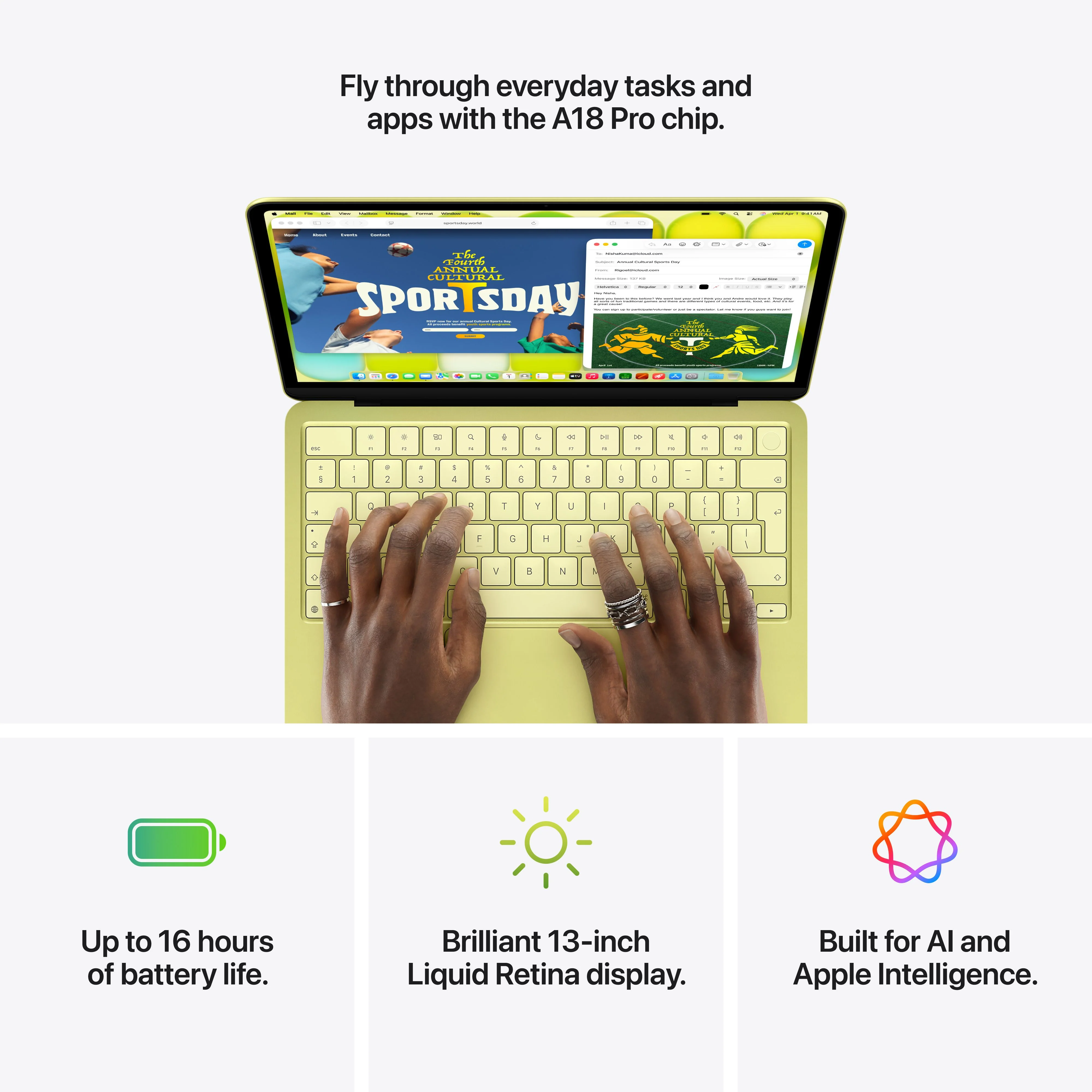 MacBook Neo 512GB SSD Magic Keyboard med Touch ID - Sølv - Image 9