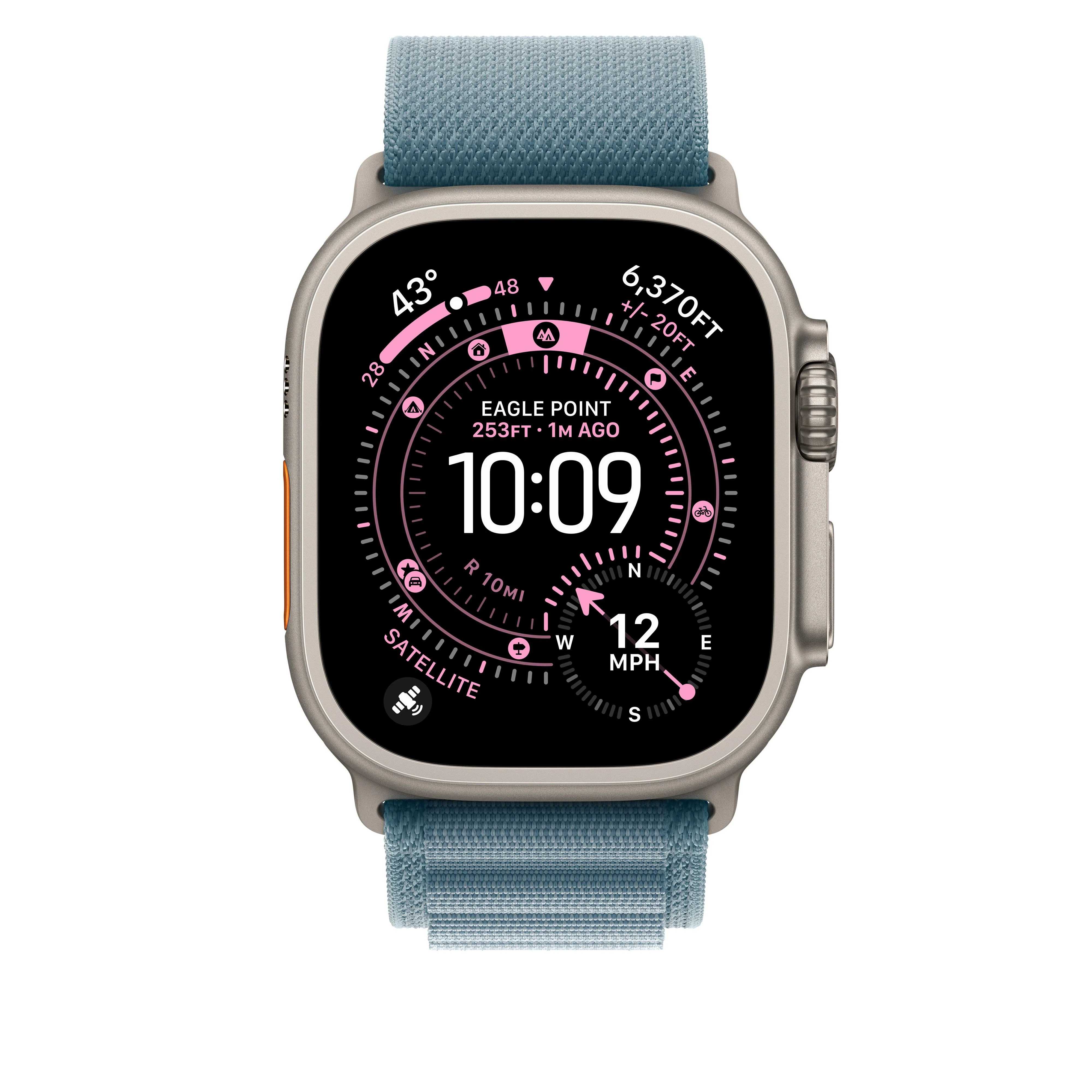 49/46 mm Light Blue Alpine Loop - Large - Natural Titanium Finish - Image 3