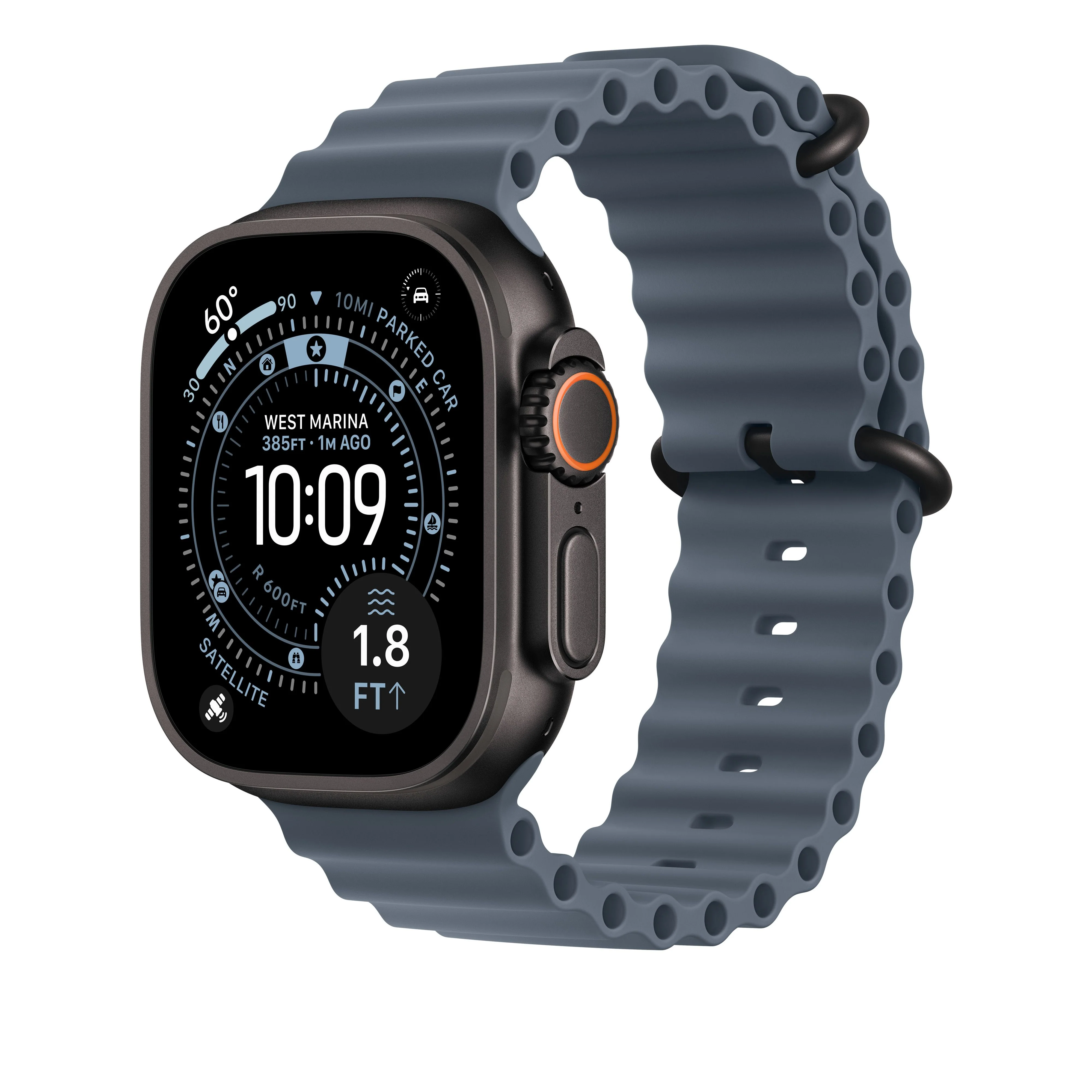 49/46 mm Anchor Blue Ocean Band Extension - Black Titanium Finish - Image 2