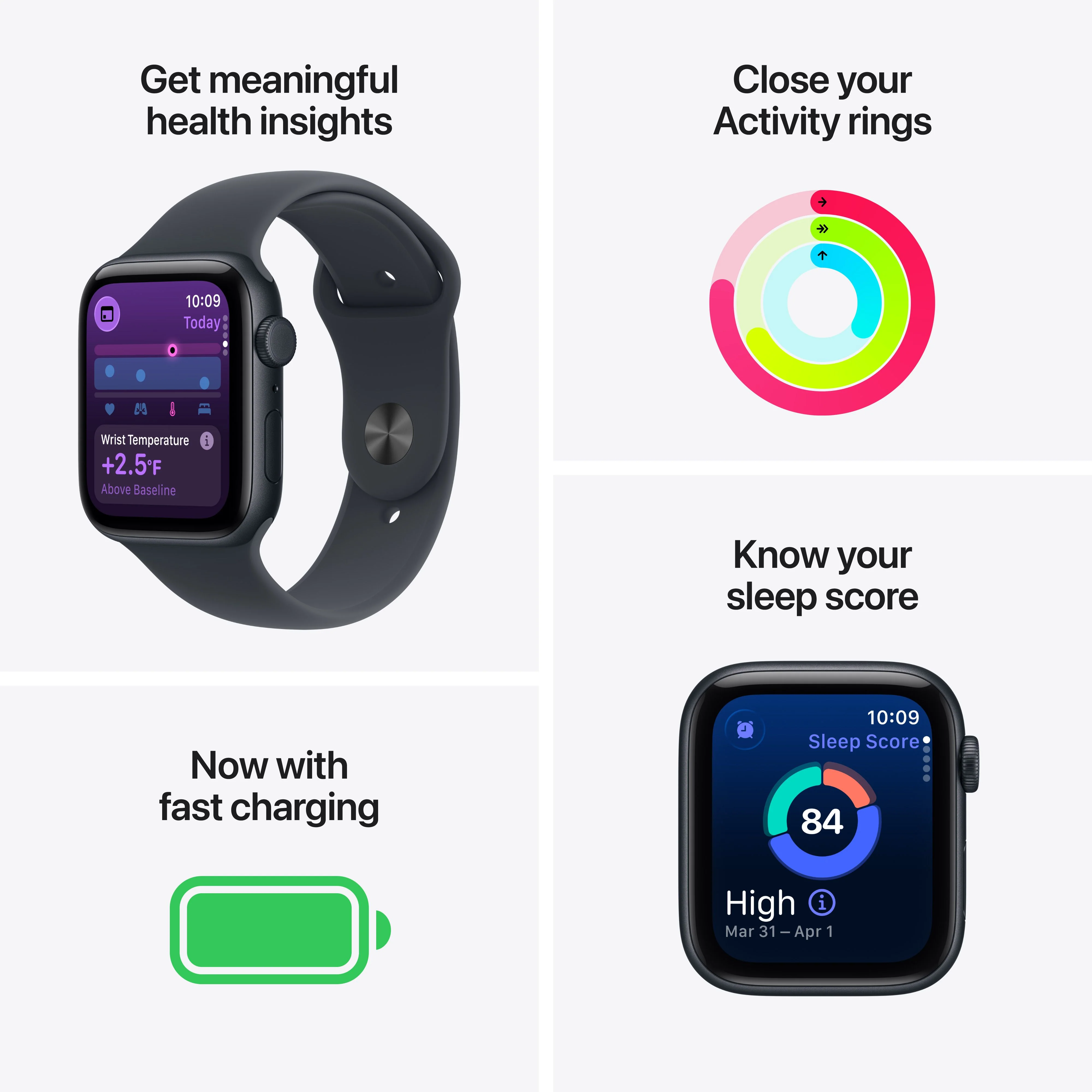 Apple Watch SE 3 GPS + Cellular 40mm Starlight Aluminium Case with Starlight Sport Band - M/L - Image 3