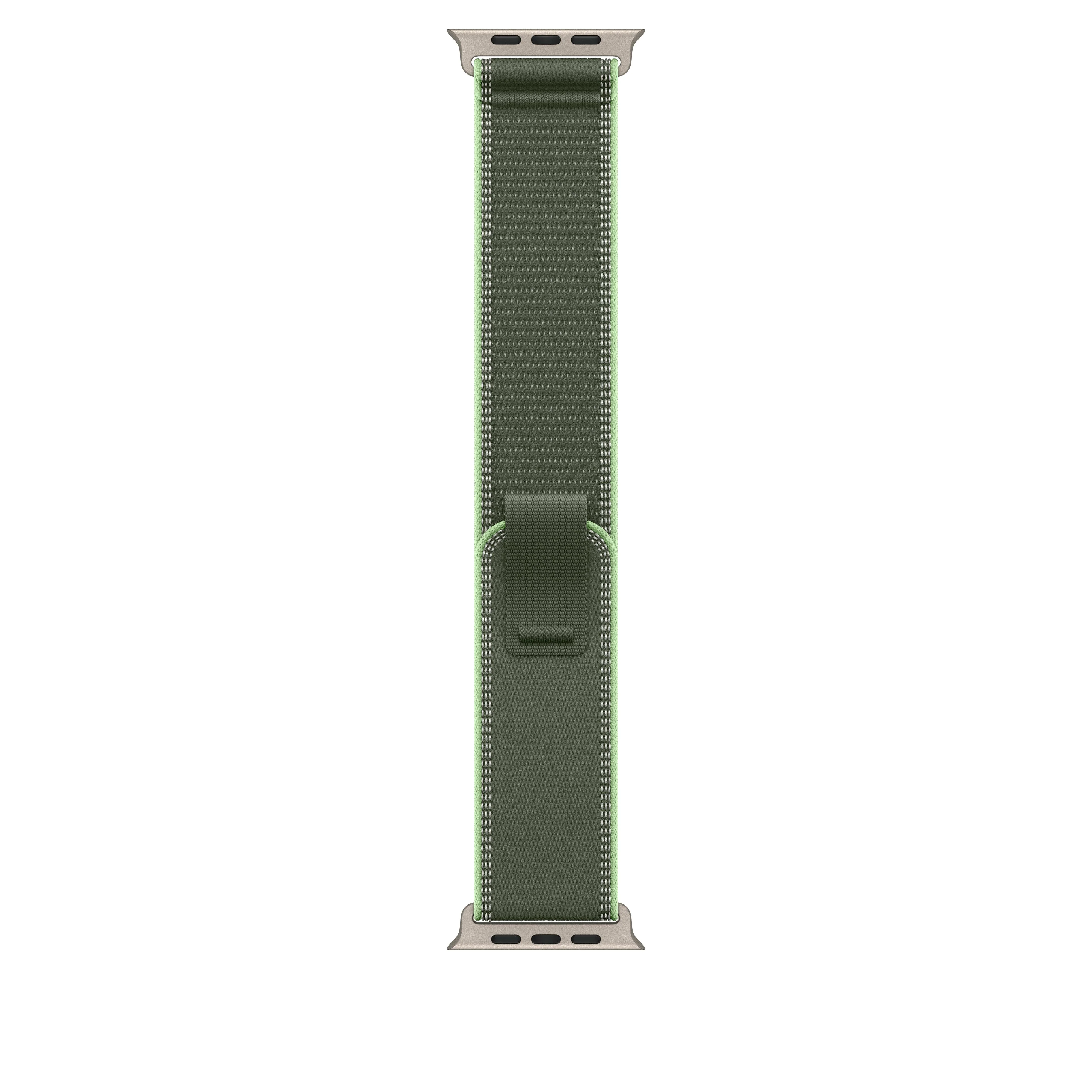 49/46 mm Green/Neon Trail Loop – M/L - Natural Titanium Finish
