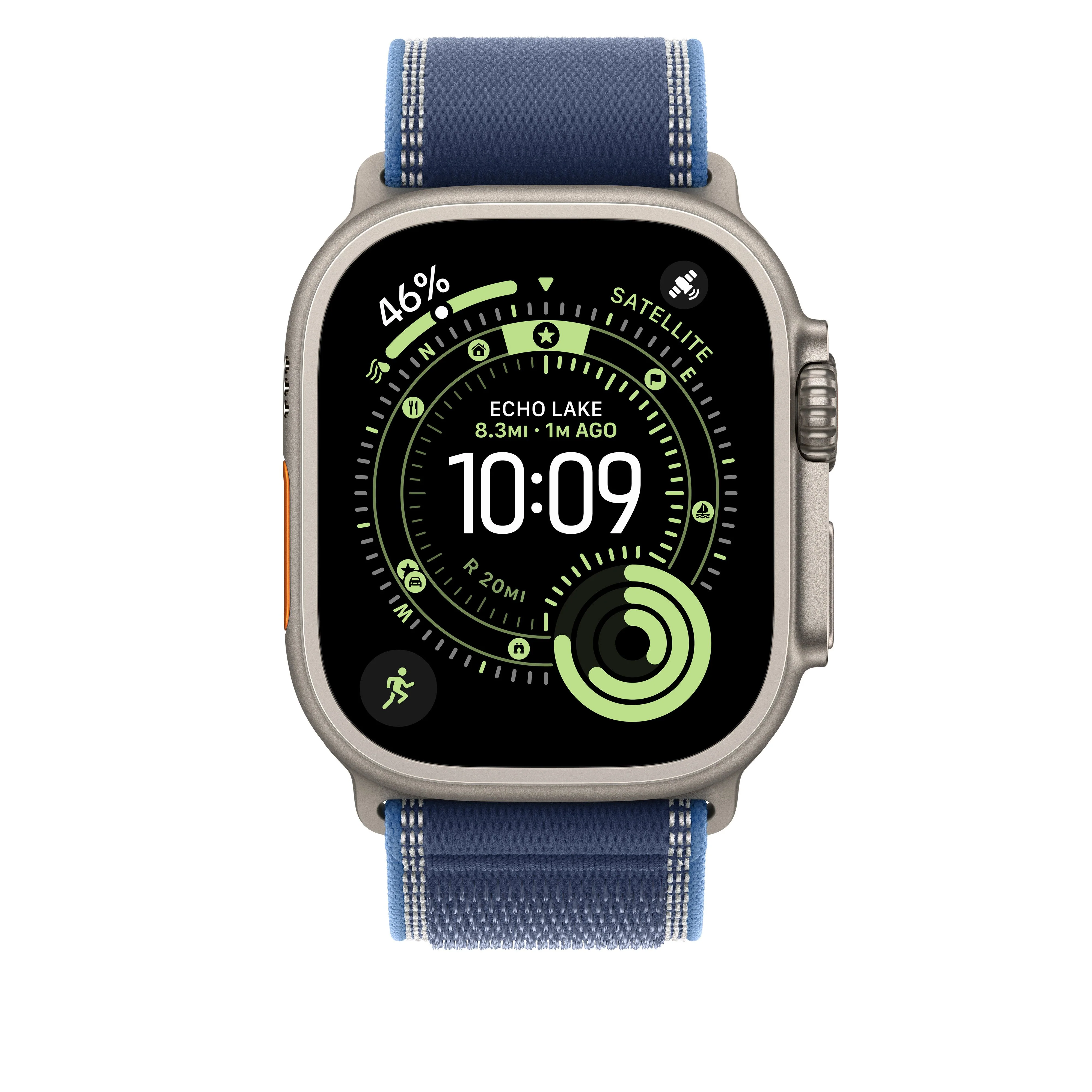 49/46 mm Blue/Bright Blue Trail Loop – M/L - Natural Titanium Finish - Image 3