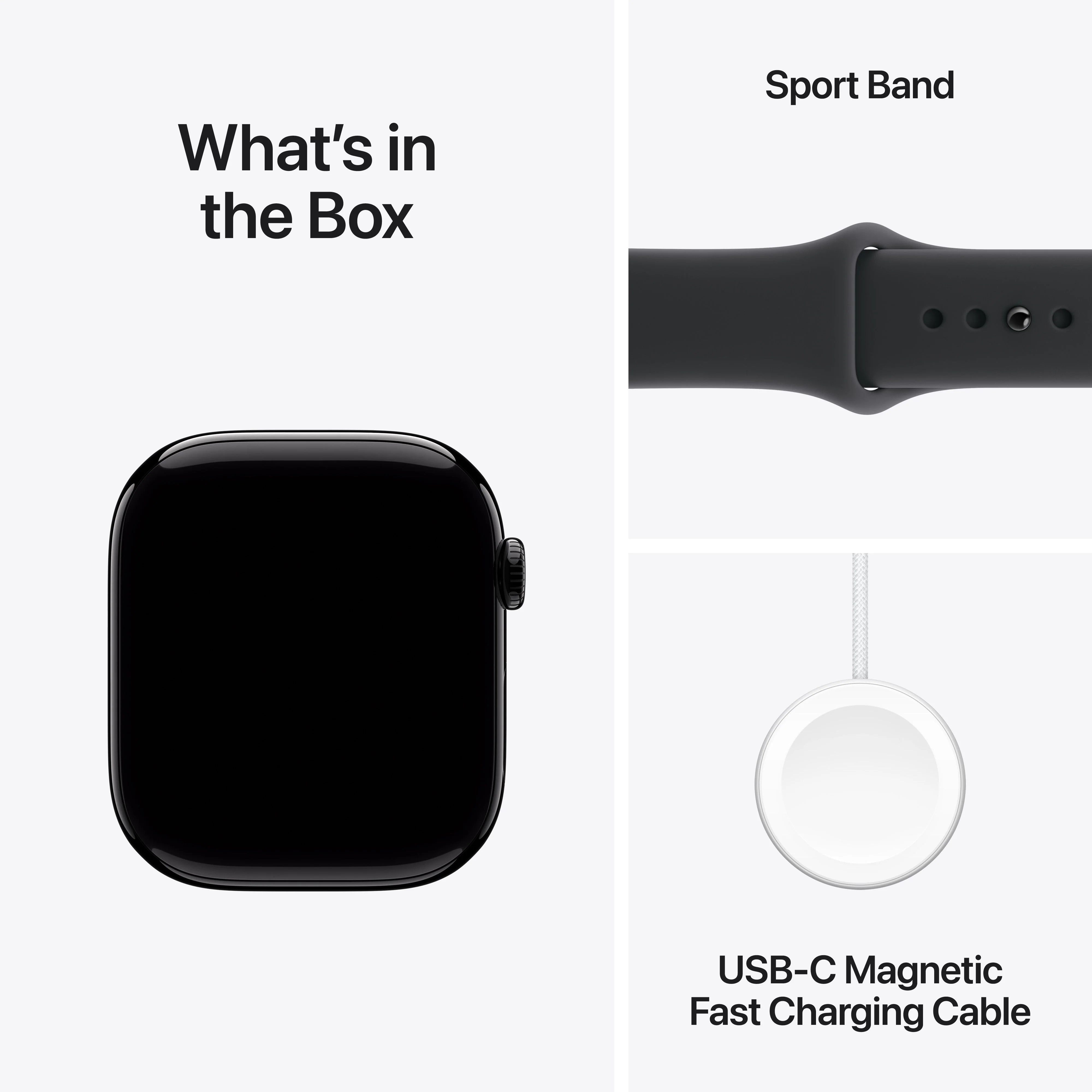 Apple Watch Series 11 GPS 46mm Jet Black Aluminium Case with Black Sport Band - M/L - Image 8