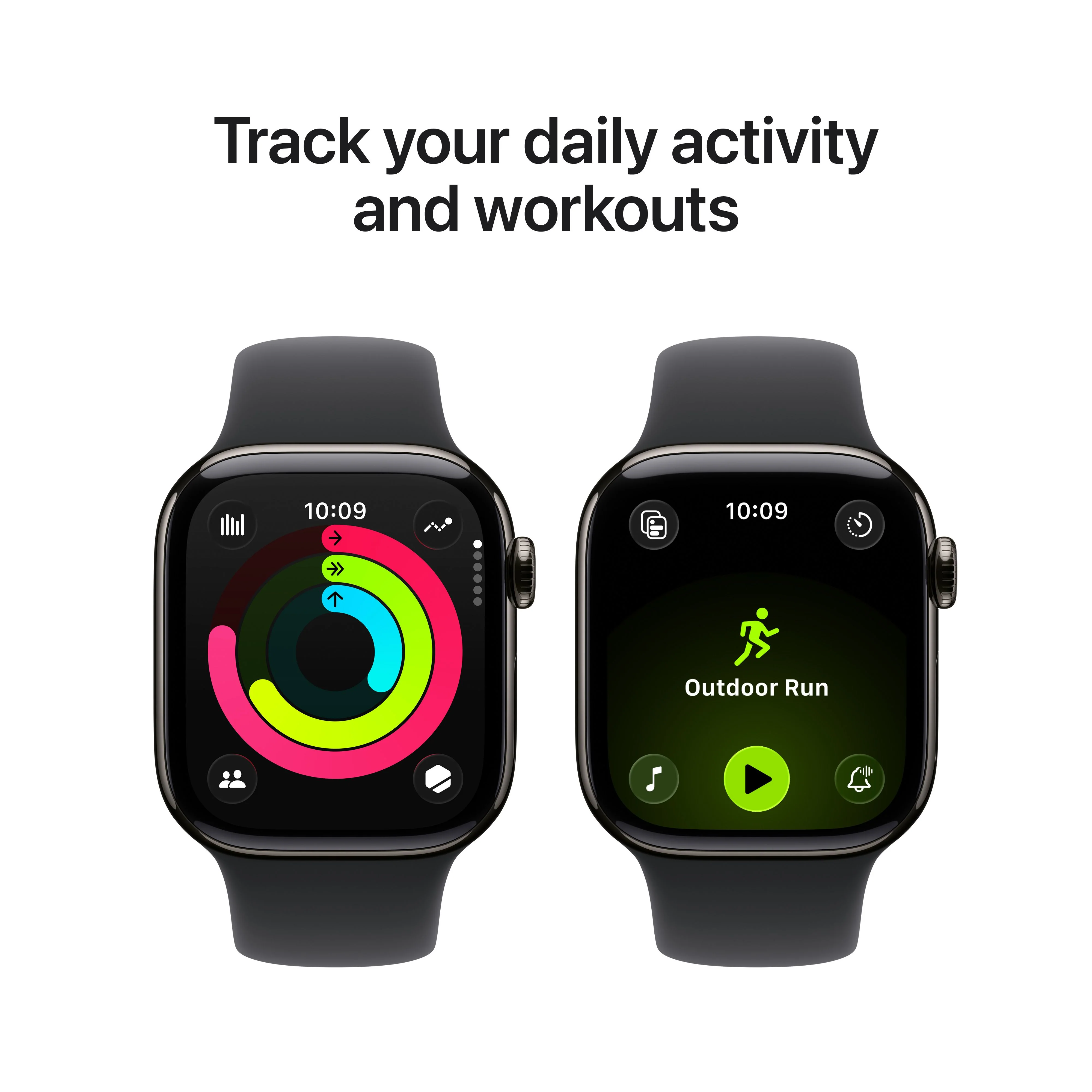 Apple Watch Series 11 GPS + Cellular 42mm Slate Titanium Case with Black Sport Band - S/M - Image 4