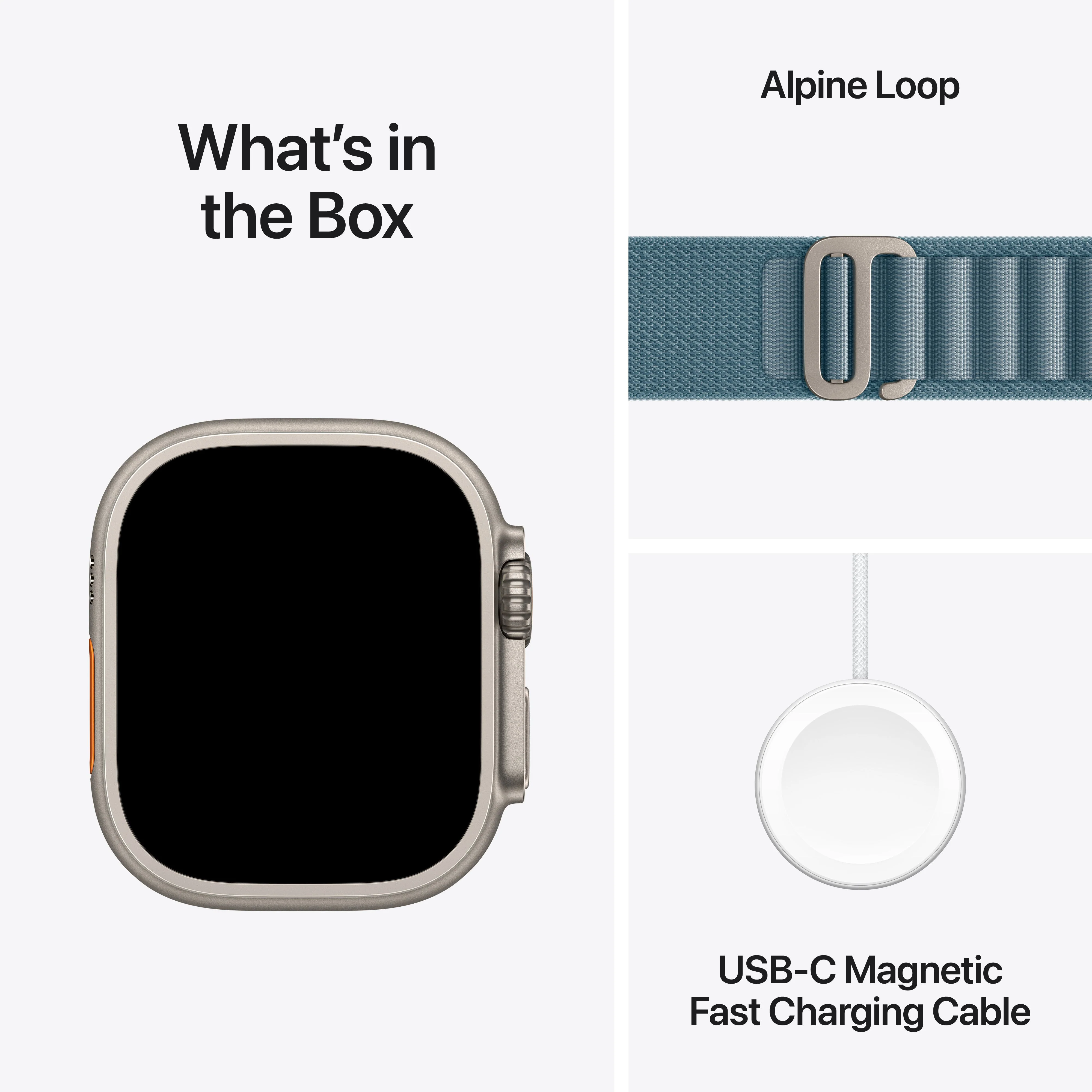 Apple Watch Ultra 3 GPS + Cellular 49mm Naturlig Titanium med Lyseblå Alpine Loop - Small - Image 7