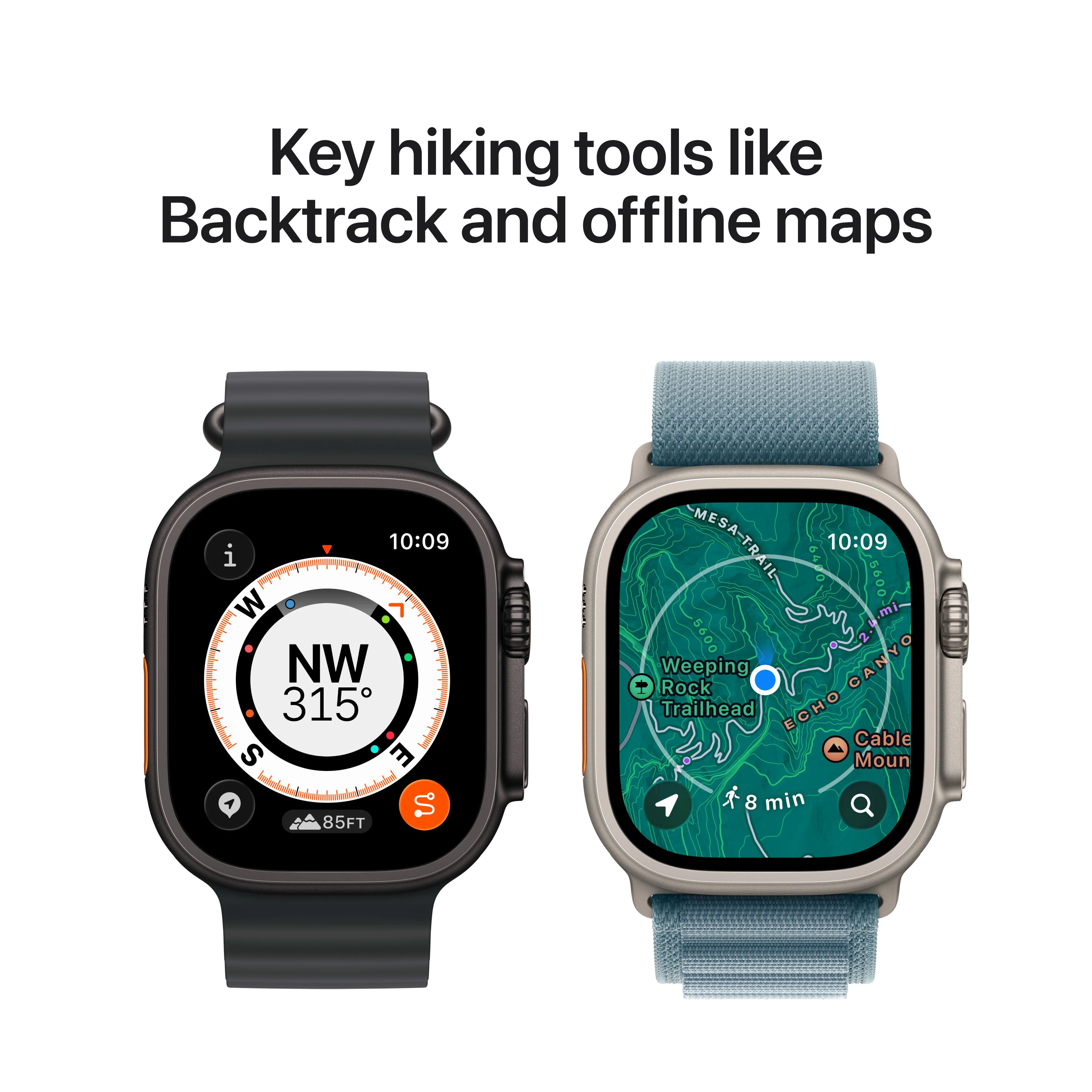 Apple Watch Ultra 3 GPS + Cellular 49mm Naturlig Titanium med Lyseblå Alpine Loop - Large - Image 5