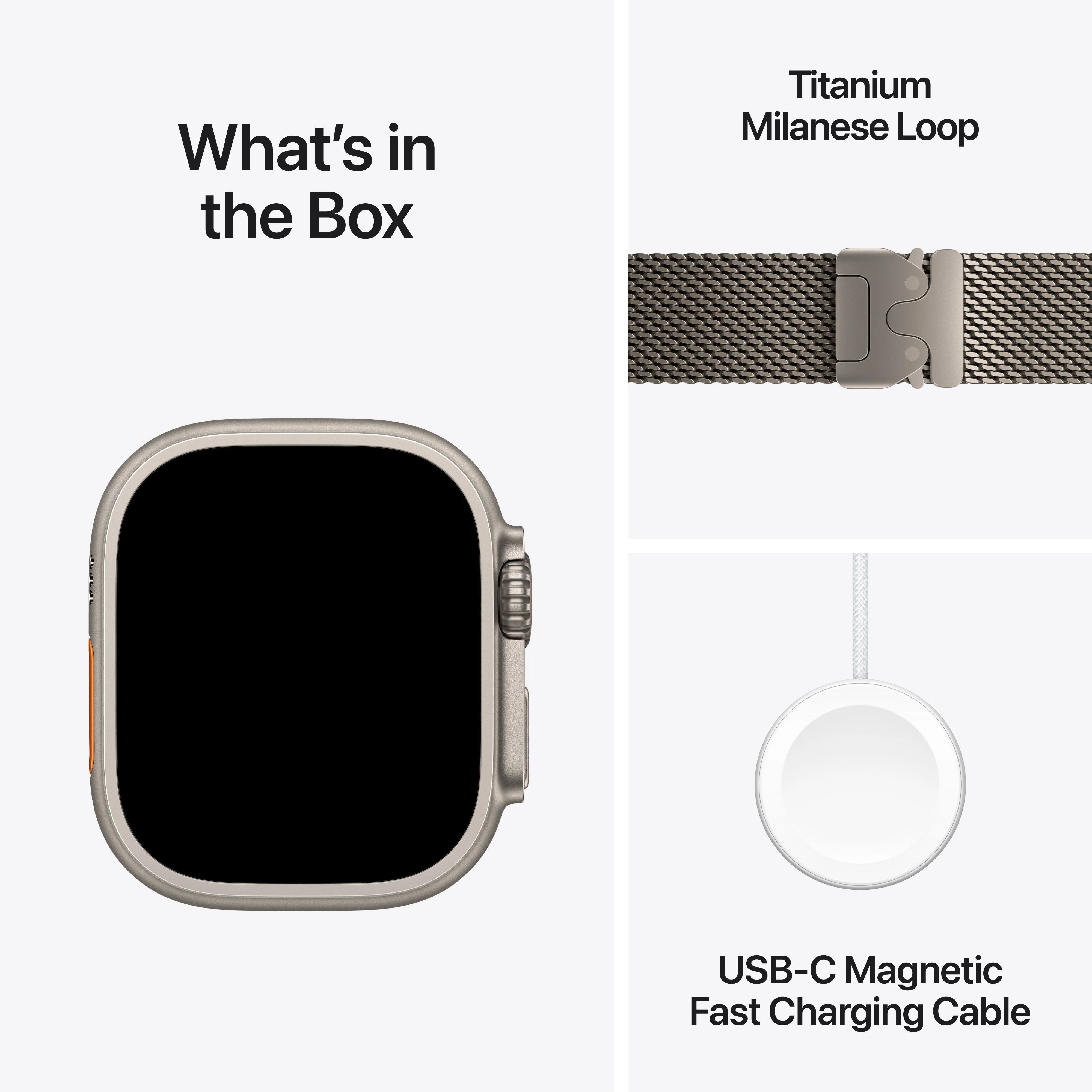 Apple Watch Ultra 3 GPS + Cellular 49mm Naturlig Titanium med Naturlig Titanium Milanese Loop - Small - Image 7