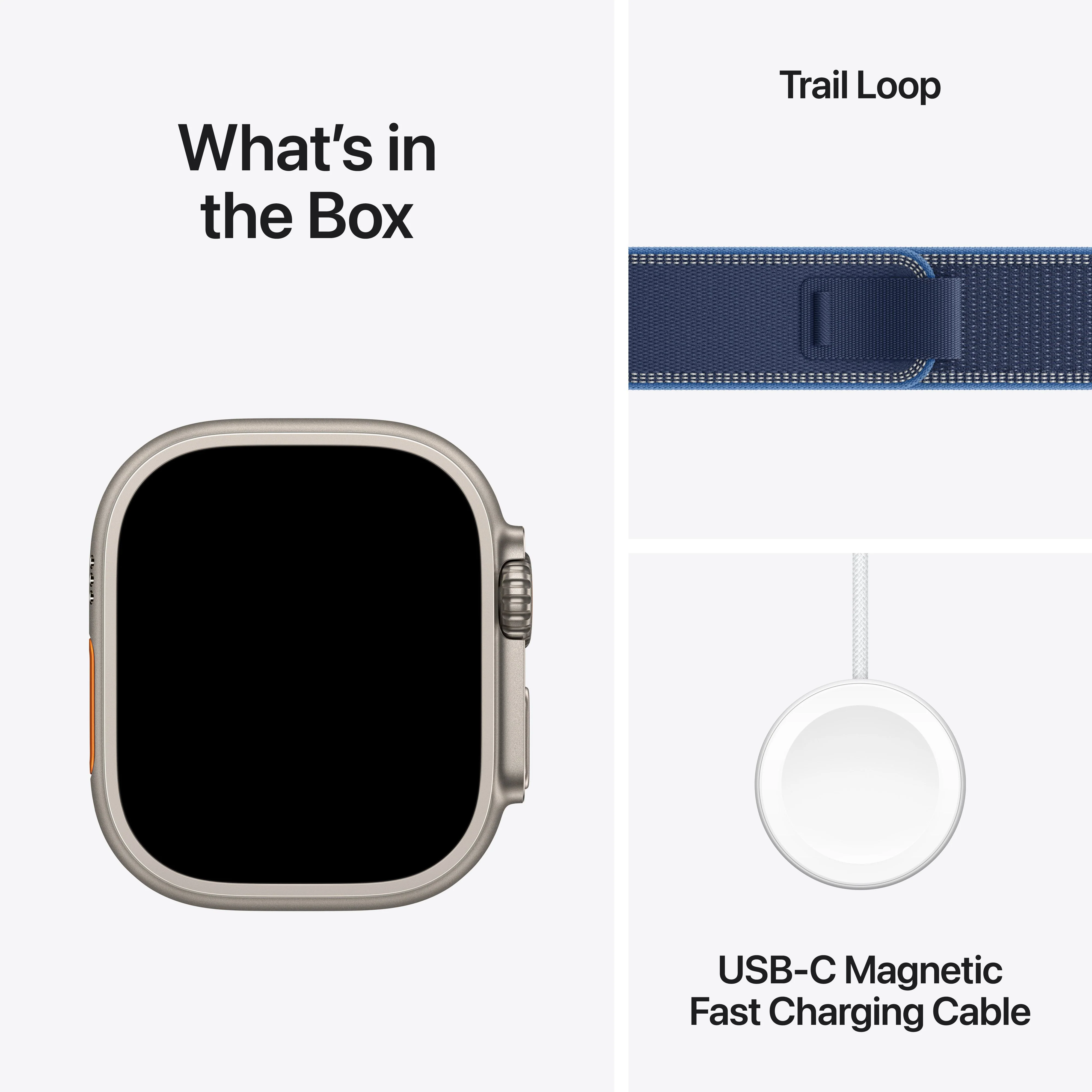 Apple Watch Ultra 3 GPS + Cellular 49mm Naturlig Titanium med Blå/Klarblå Trail Loop - M/L - Image 7