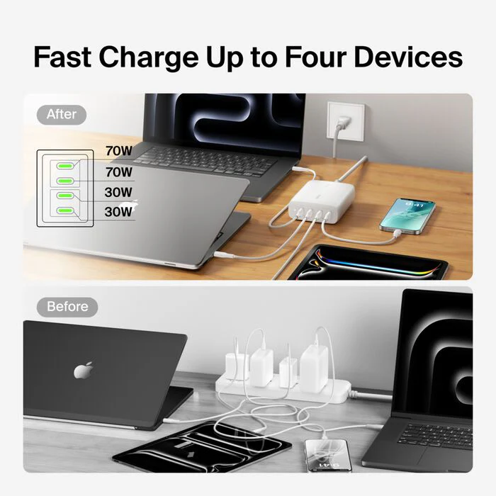 Belkin 200W 4-Port USB-C GaN Multi-Vegglader - Image 4