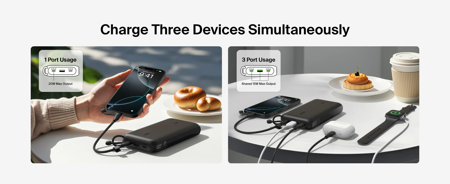 Belkin BoostCharge 20 000 mAh Powerbank med display - Rosa - Image 4