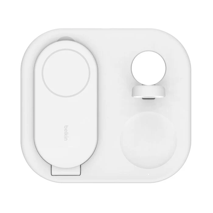 Belkin BoostCharge 3-i-1 Trådløst Qi2 Ladestativ - Hvit - Image 2