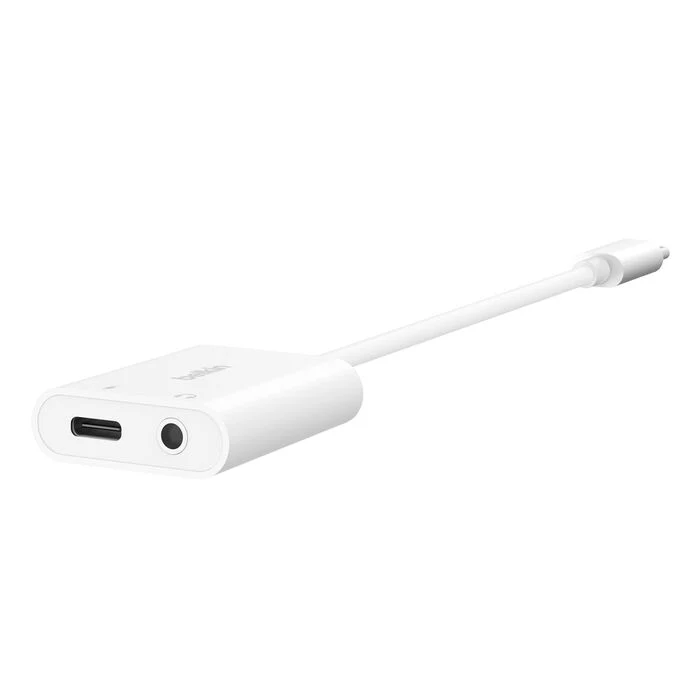Belkin Rockstar 3,5mm Audio + USB-C lading Adapter - Image 2