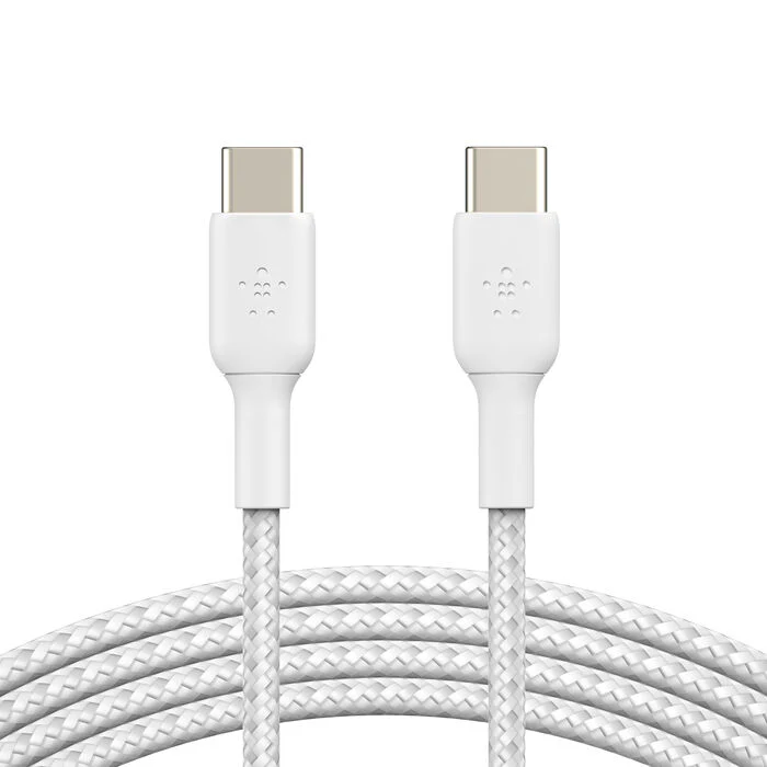Belkin USB-C til USB-C 60W Vevd Ladekabel 1m - Hvit - Image 2