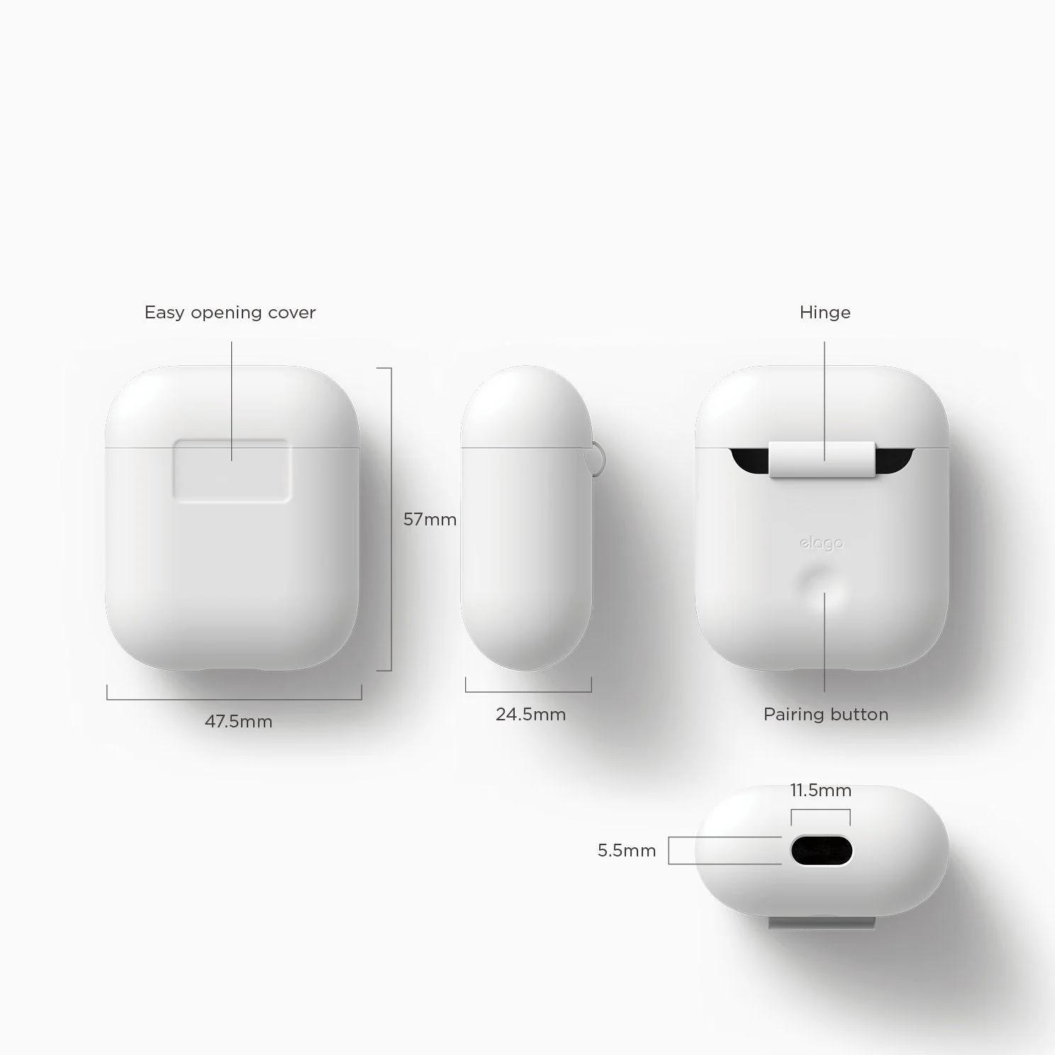 Elago silikondeksel til AirPods - hvit - Image 2