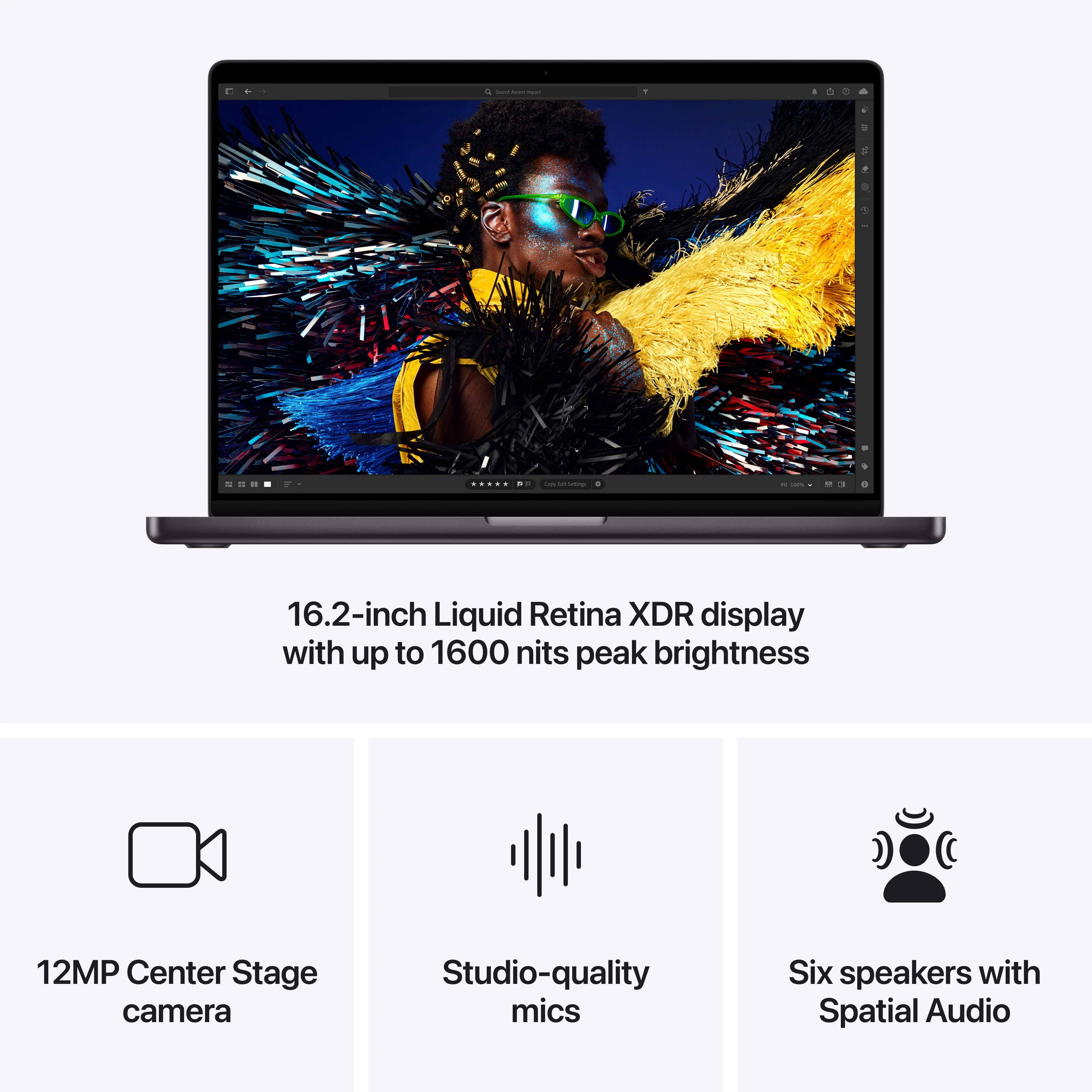 MacBook Pro 16-tommer M4 Pro 512GB SSD 48GB Minne - Stellarsvart - Image 6