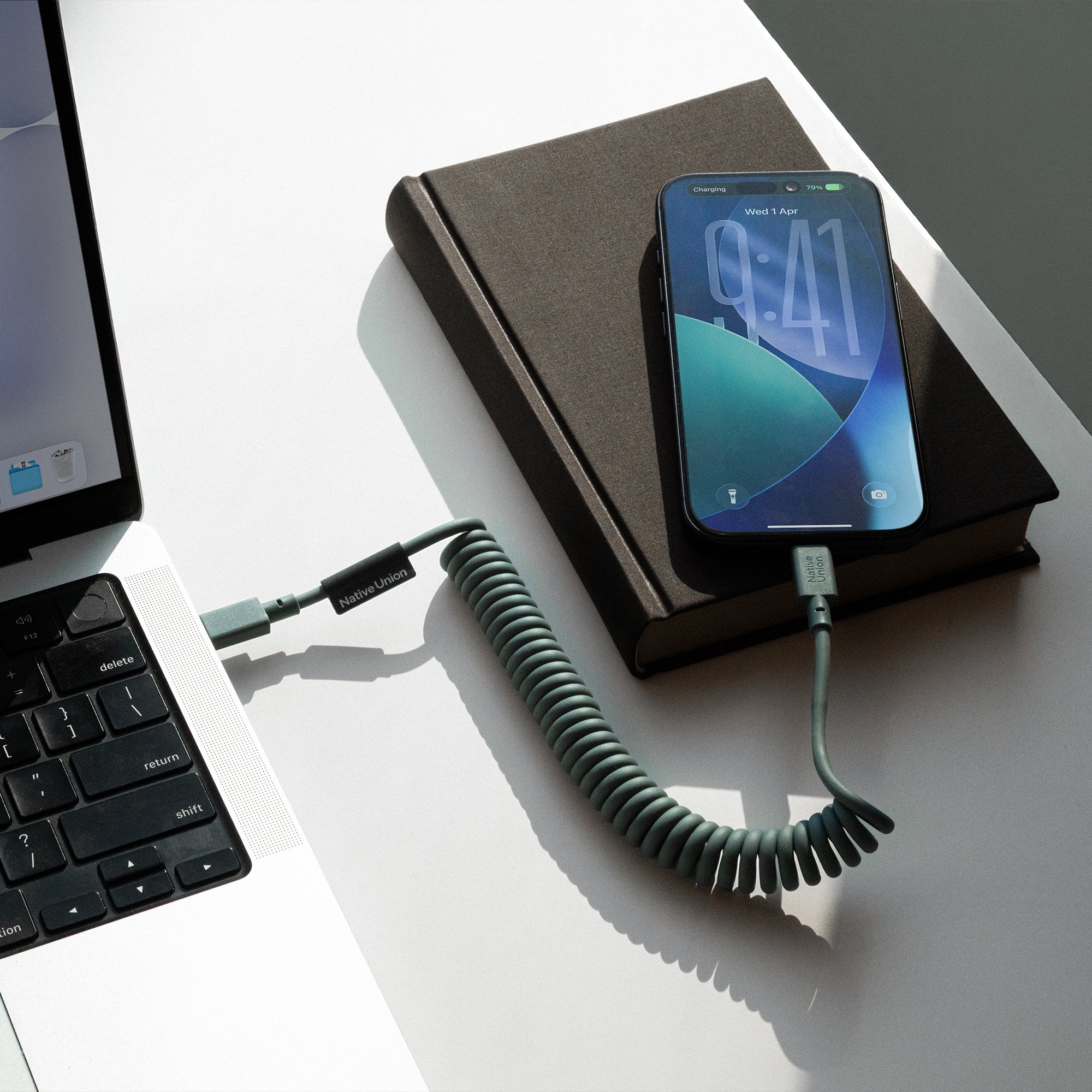 Native Union 2,4m Pop USB-C Ladekabel - Slate Green - Image 2