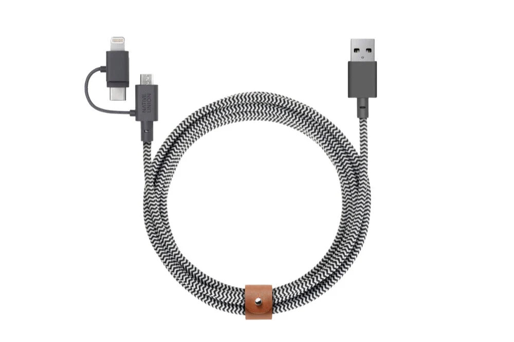 Native Union 2 m Universal Belt kabel - Zebrastripet
