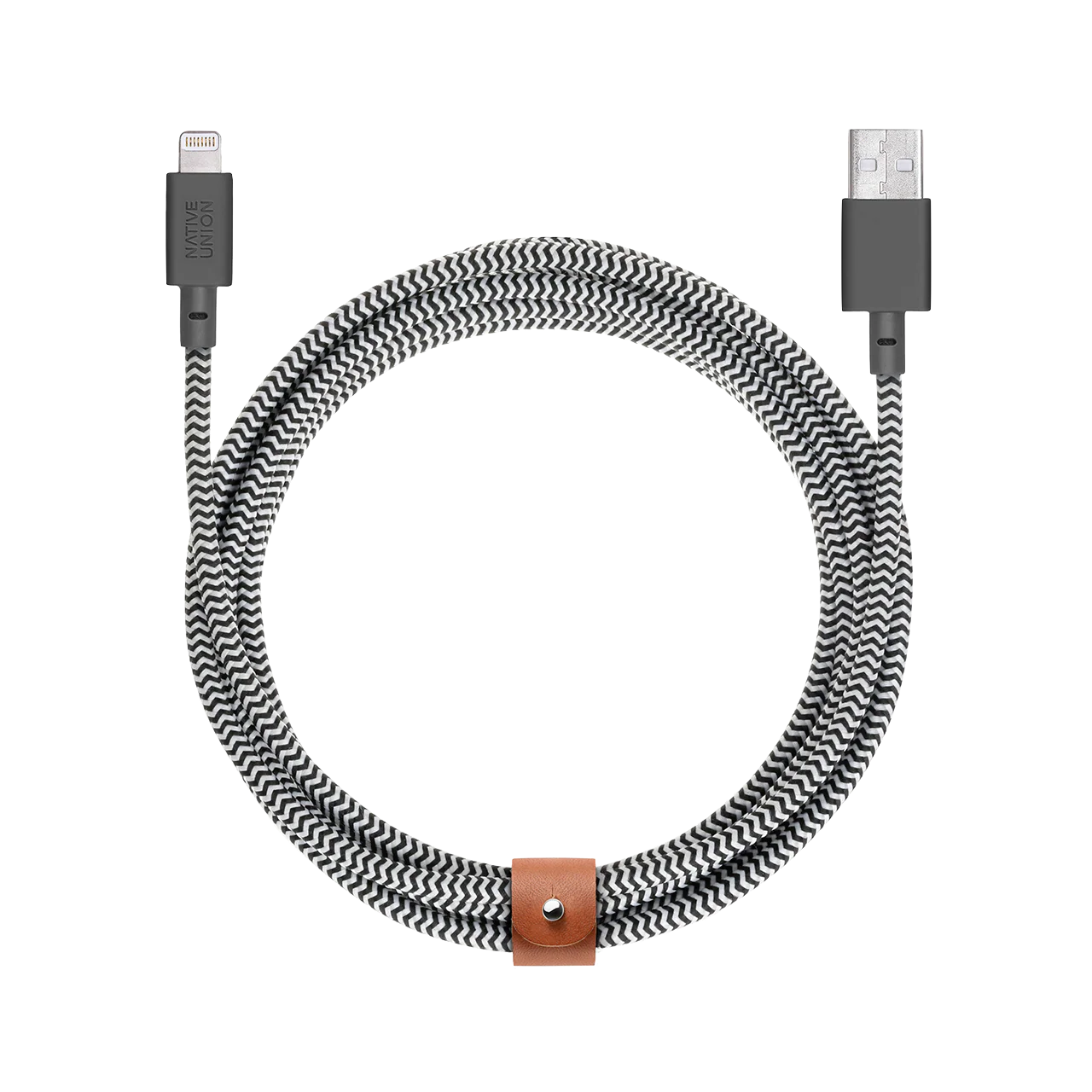 Native Union 3m USB-A til Lightning Belt Ladekabel - Zebra