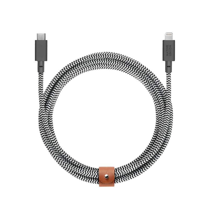 Native Union Belt 3 m USB-C til Lightning kabel - Zebrastripet