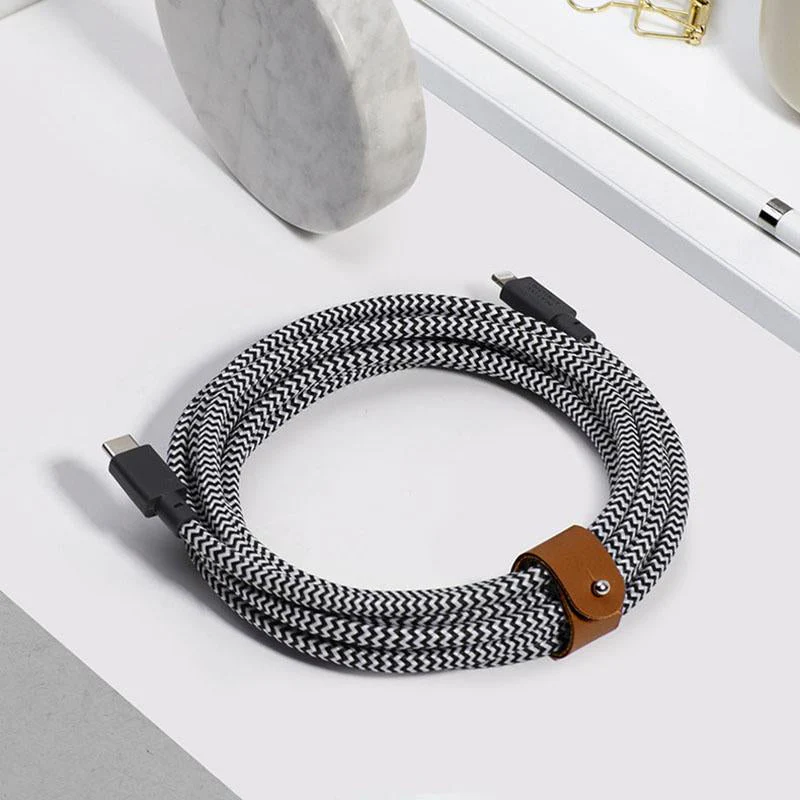 Native Union Belt 3 m USB-C til Lightning kabel - Zebrastripet - Image 2