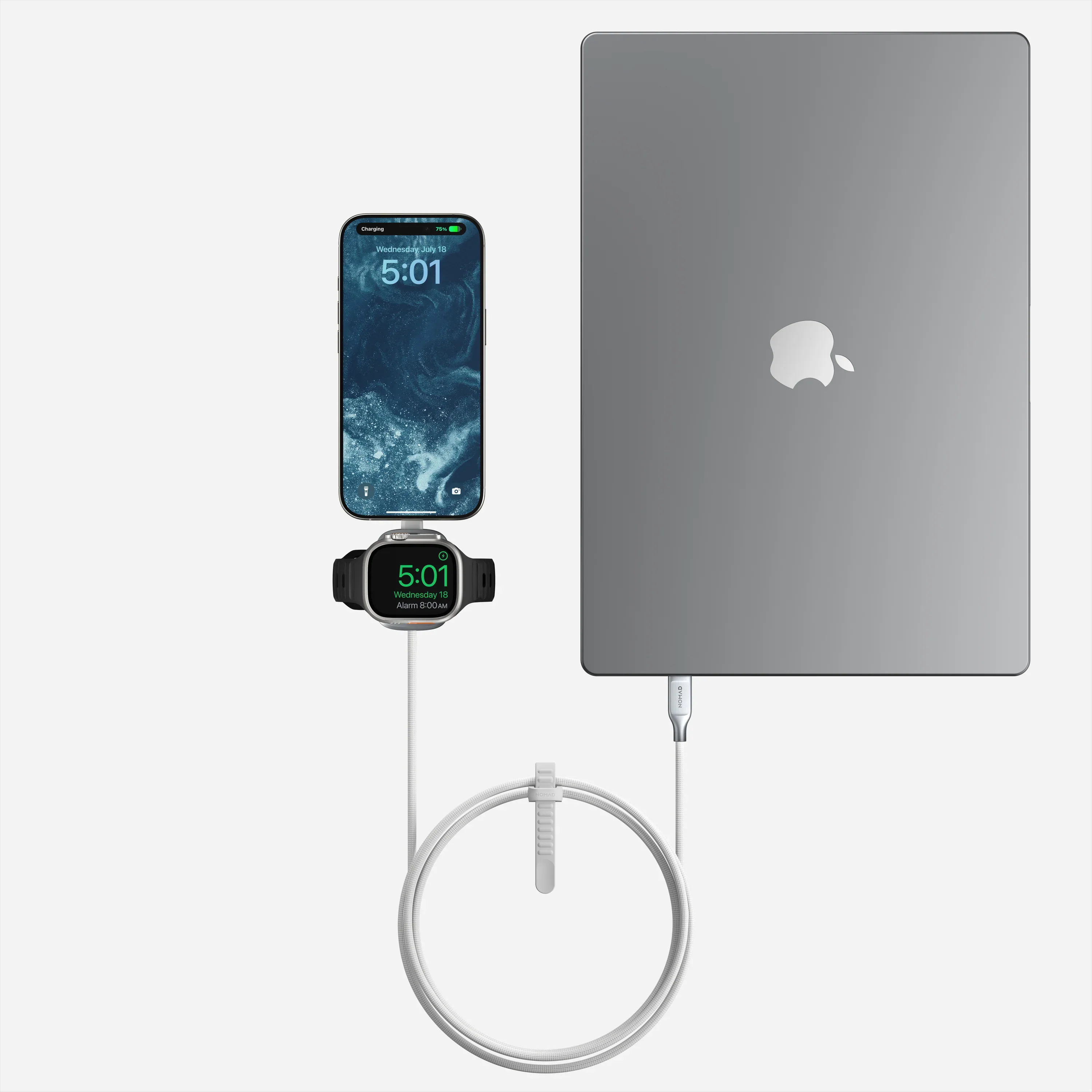 Nomad Universal USB-C Watch Ladekabel (1,5m) - Hvit - Image 2