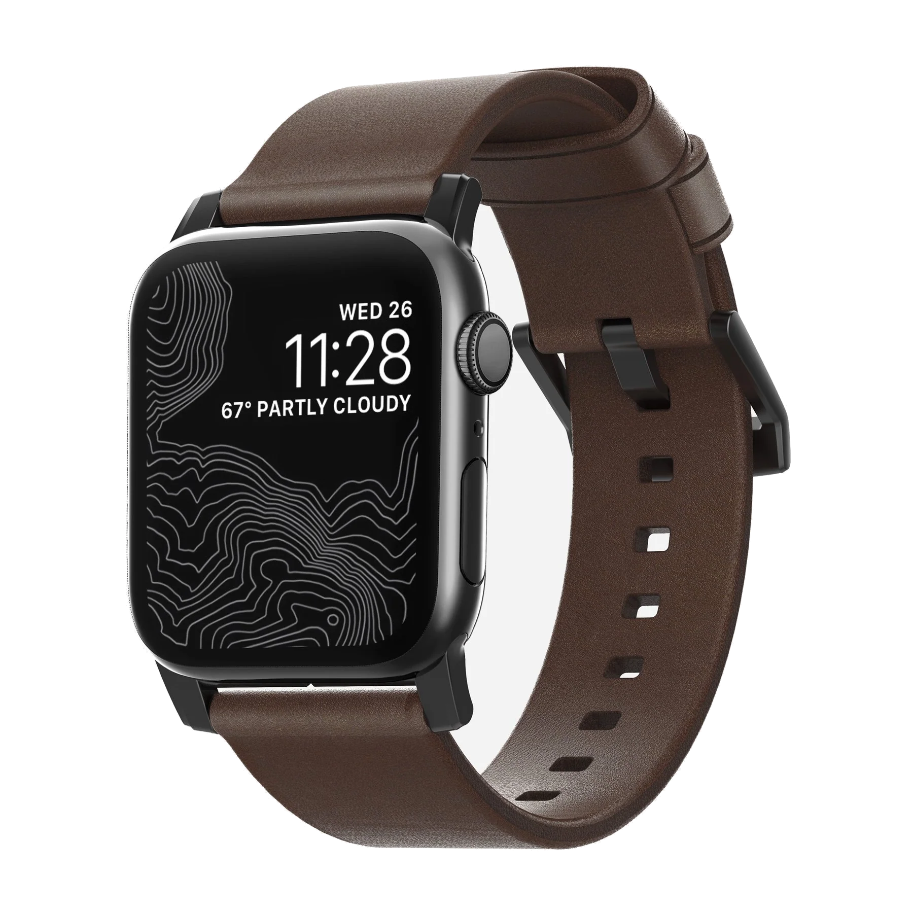 Nomad 42/41 mm Moderne Skinnrem med Svart Spenne - Brun