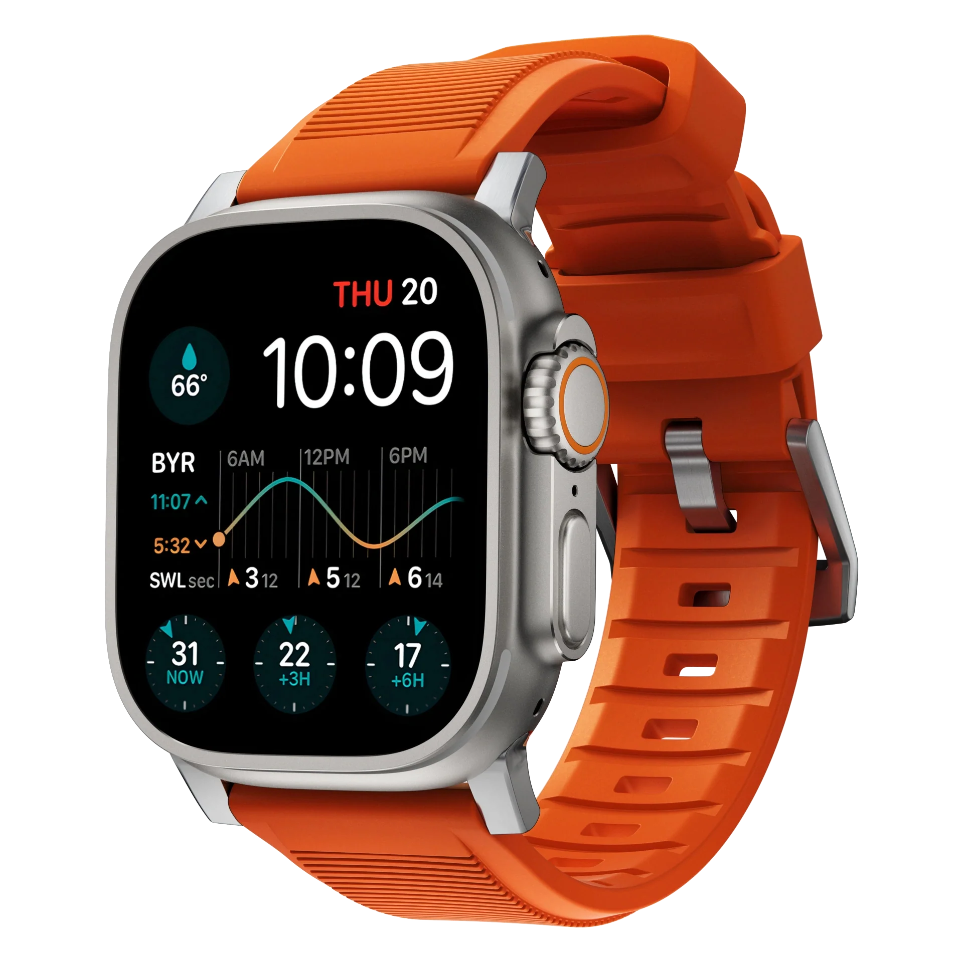 Nomad 49/46 mm Rugged Strap reim - Ultra Orange
