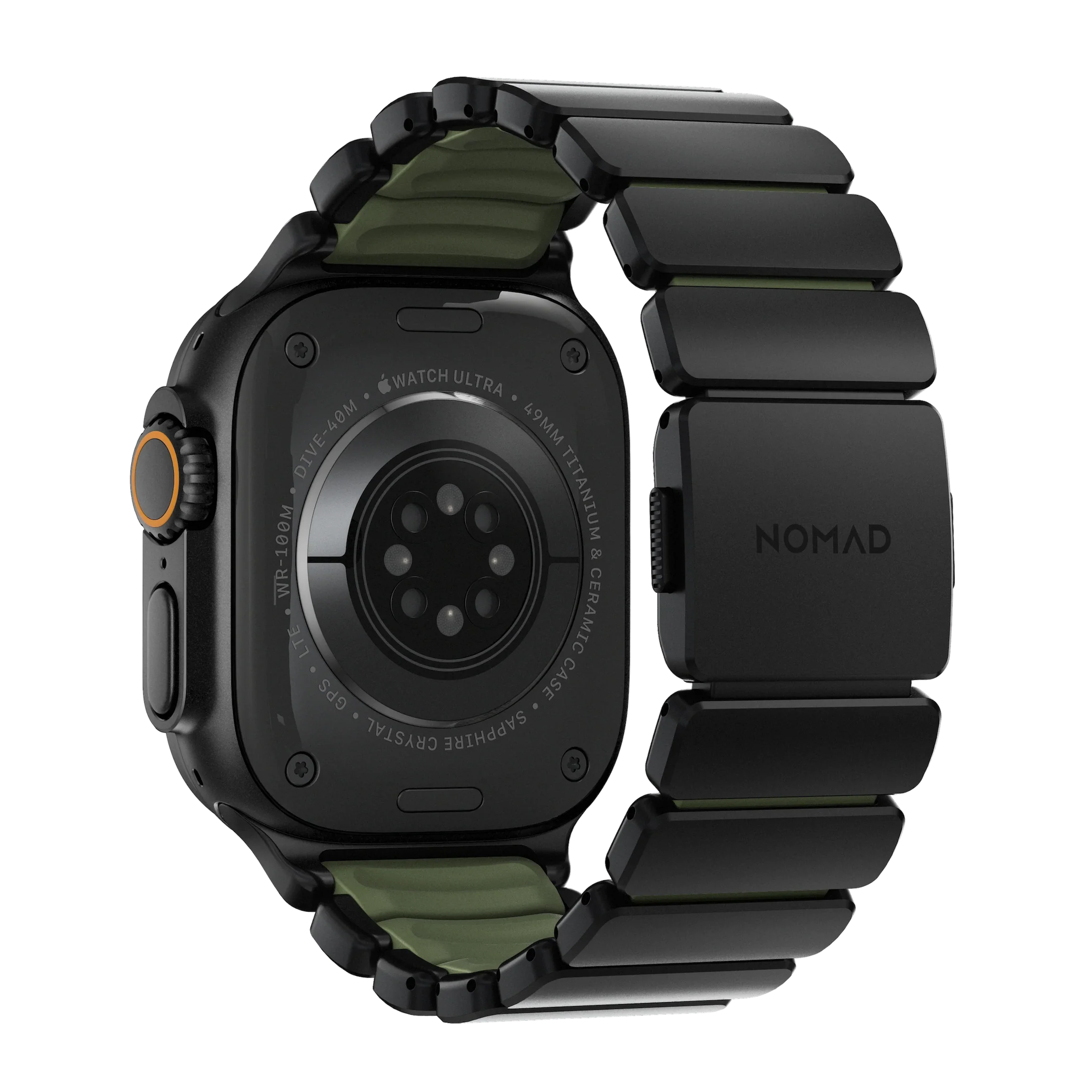 Nomad 49/46 mm Stratos Band Reim - Black Titanium/Forest - Image 2