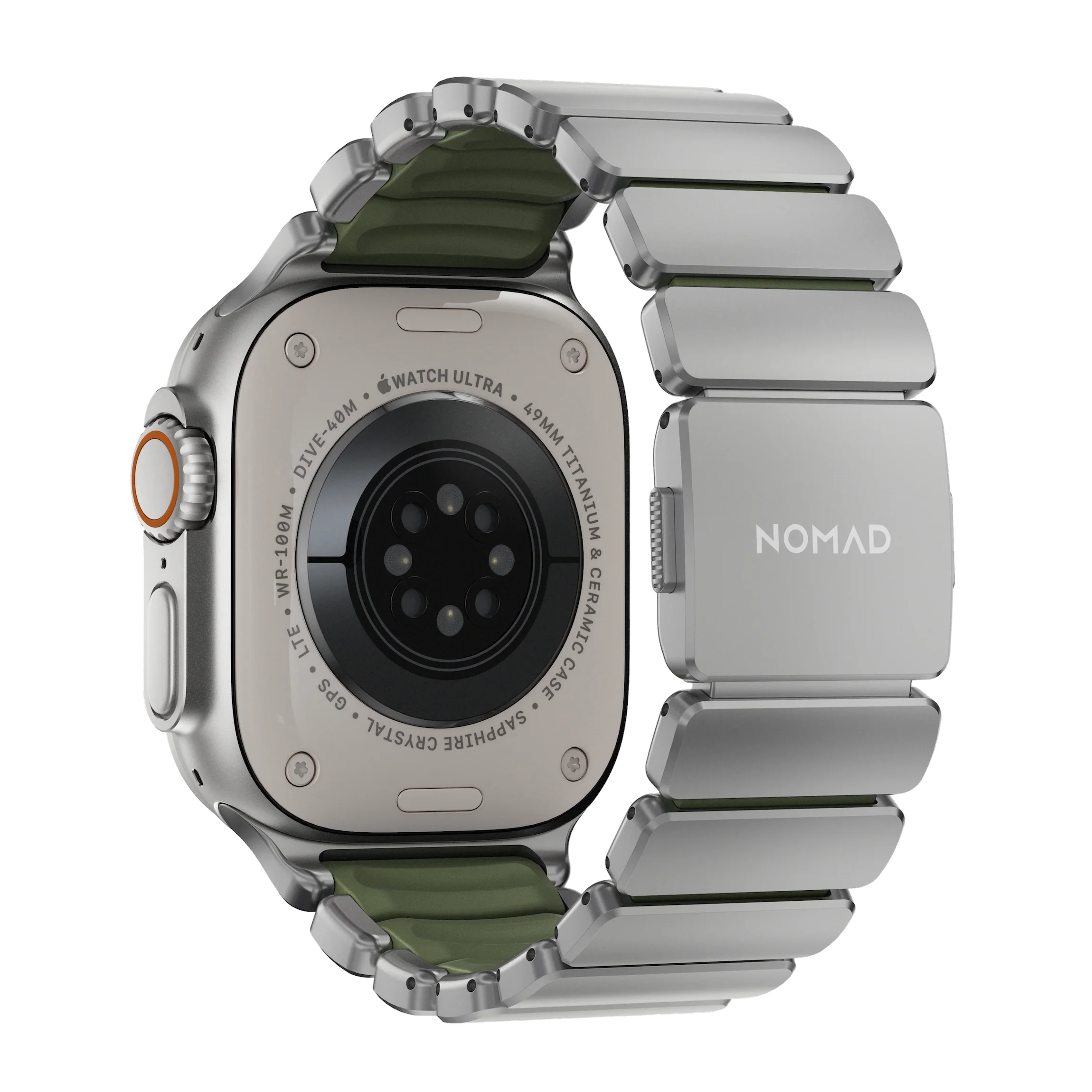 Nomad 49/46 mm Stratos Band Reim - Natural Titanium/Forest - Image 2
