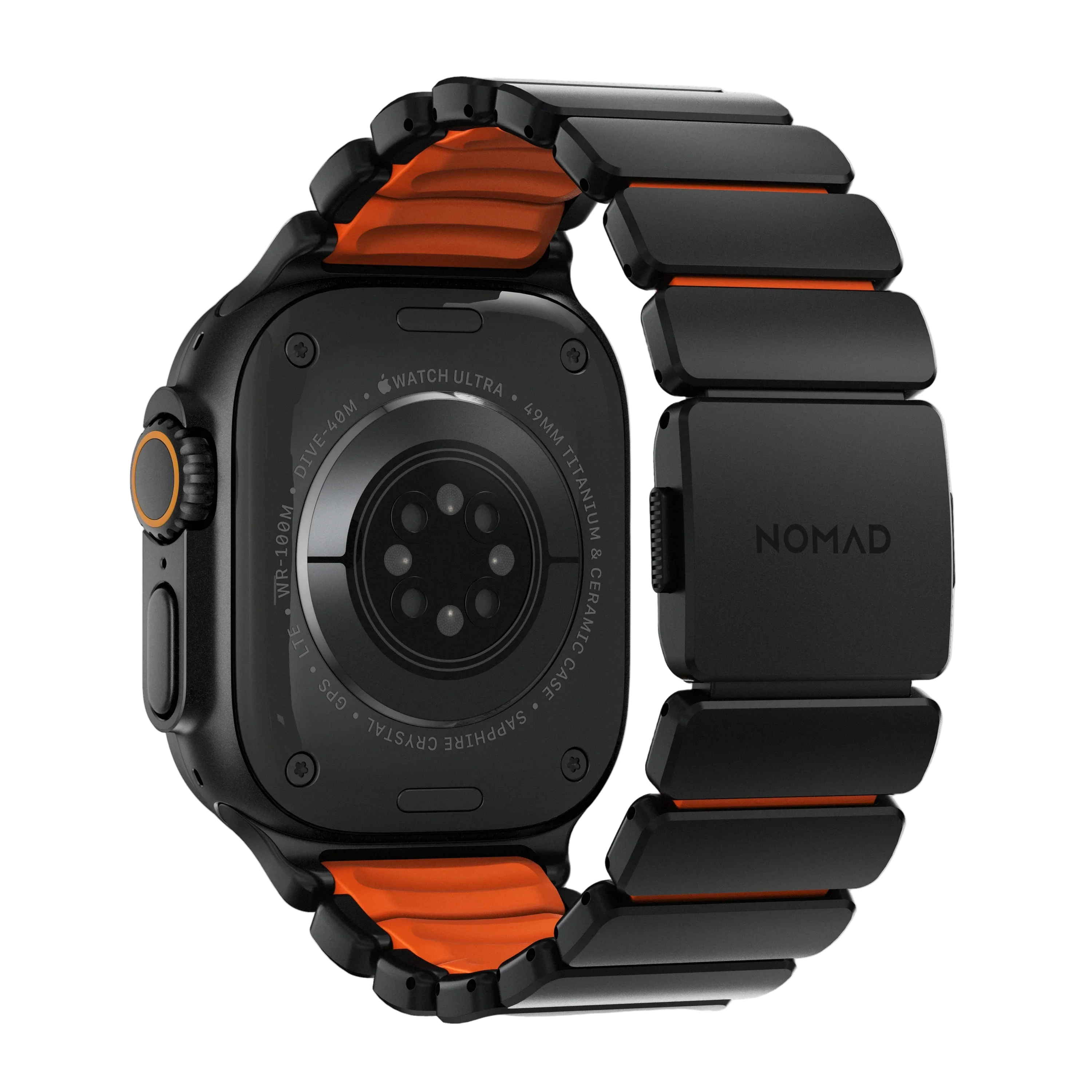 Nomad 49/46 mm Stratos Band Reim - Black Titanium/Ultra Orange - Image 2