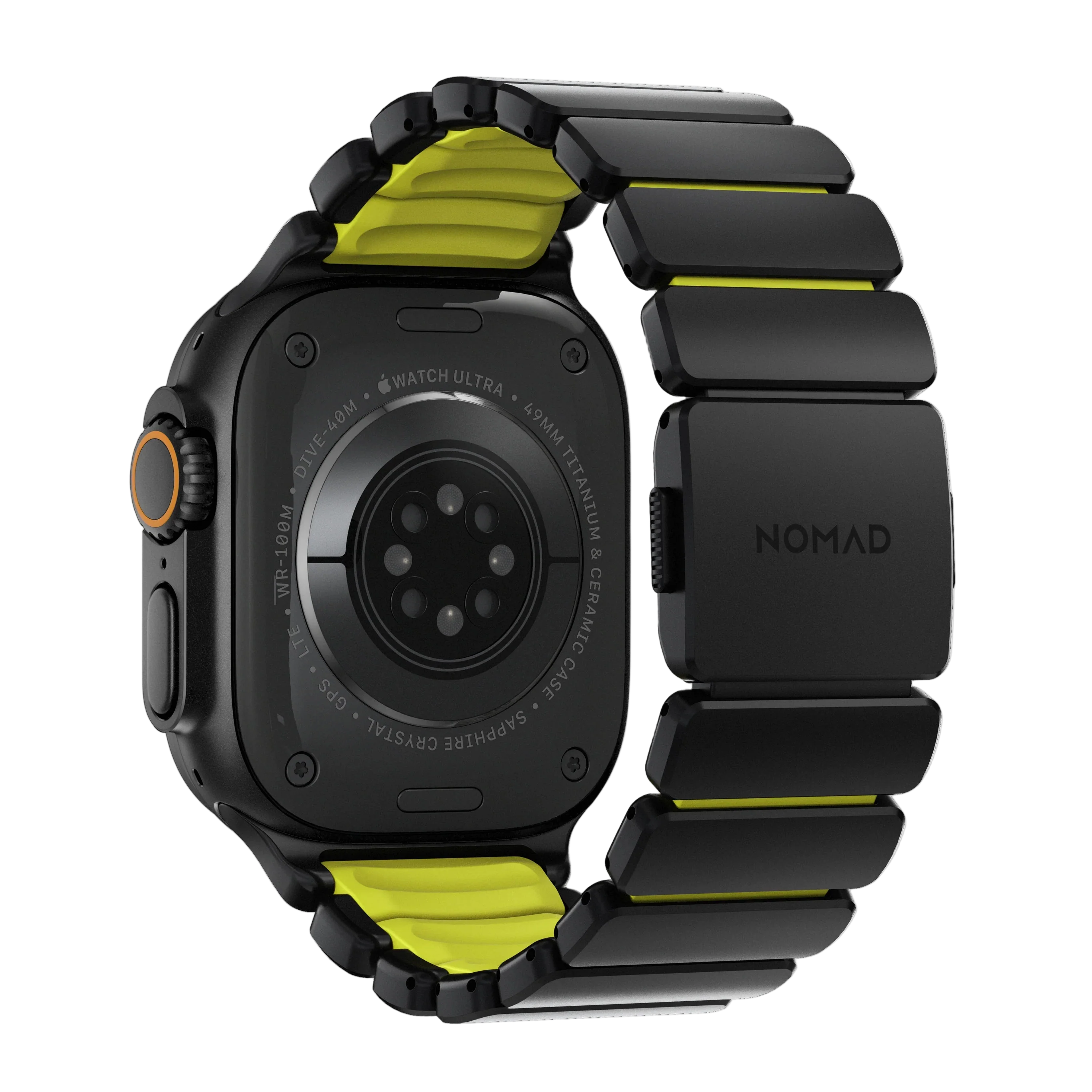 Nomad 49/46 mm Stratos Band Reim - Black Titanium/Volt - Image 2