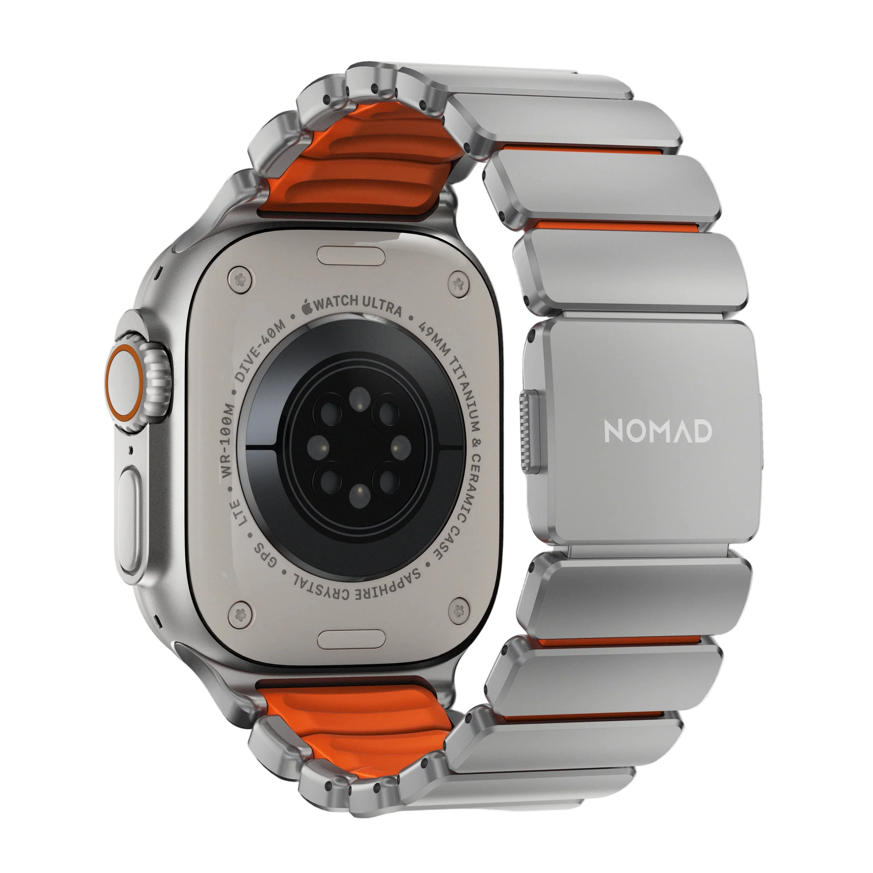 Nomad 49/46 mm Stratos Band Reim - Natural Titanium/Ultra Orange - Image 2