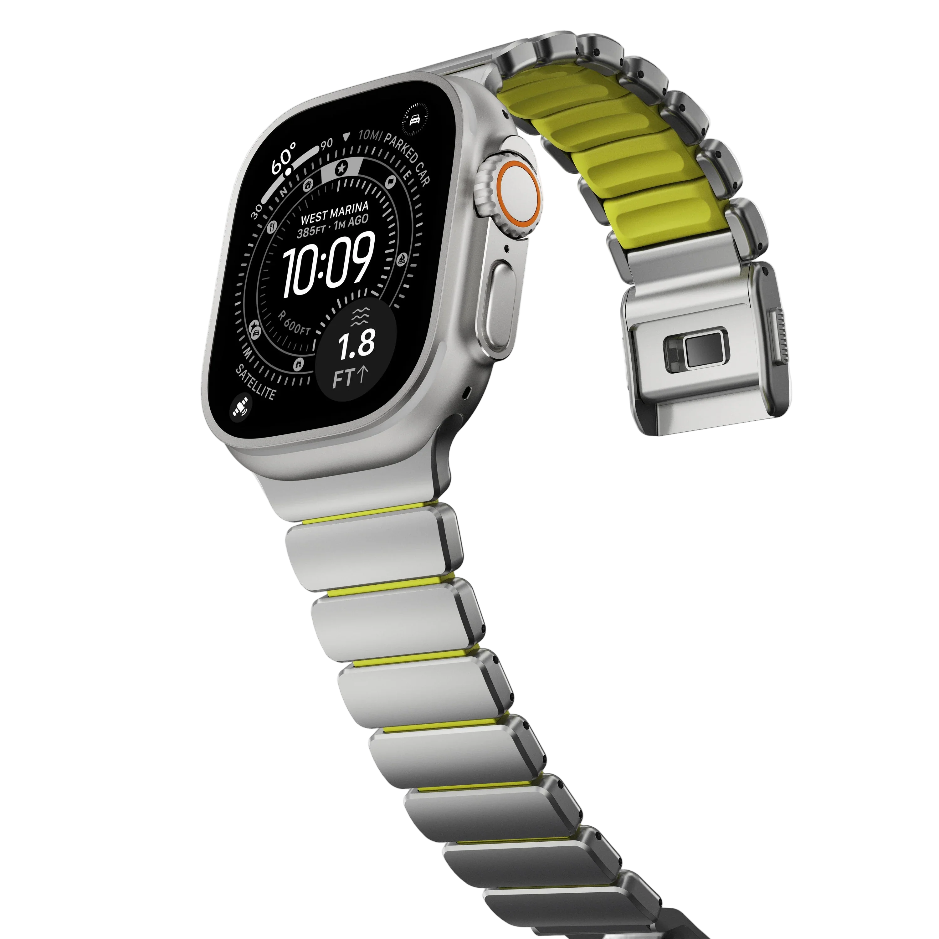 Nomad 49/46 mm Stratos Band Reim - Natural Titanium/Volt - Image 3