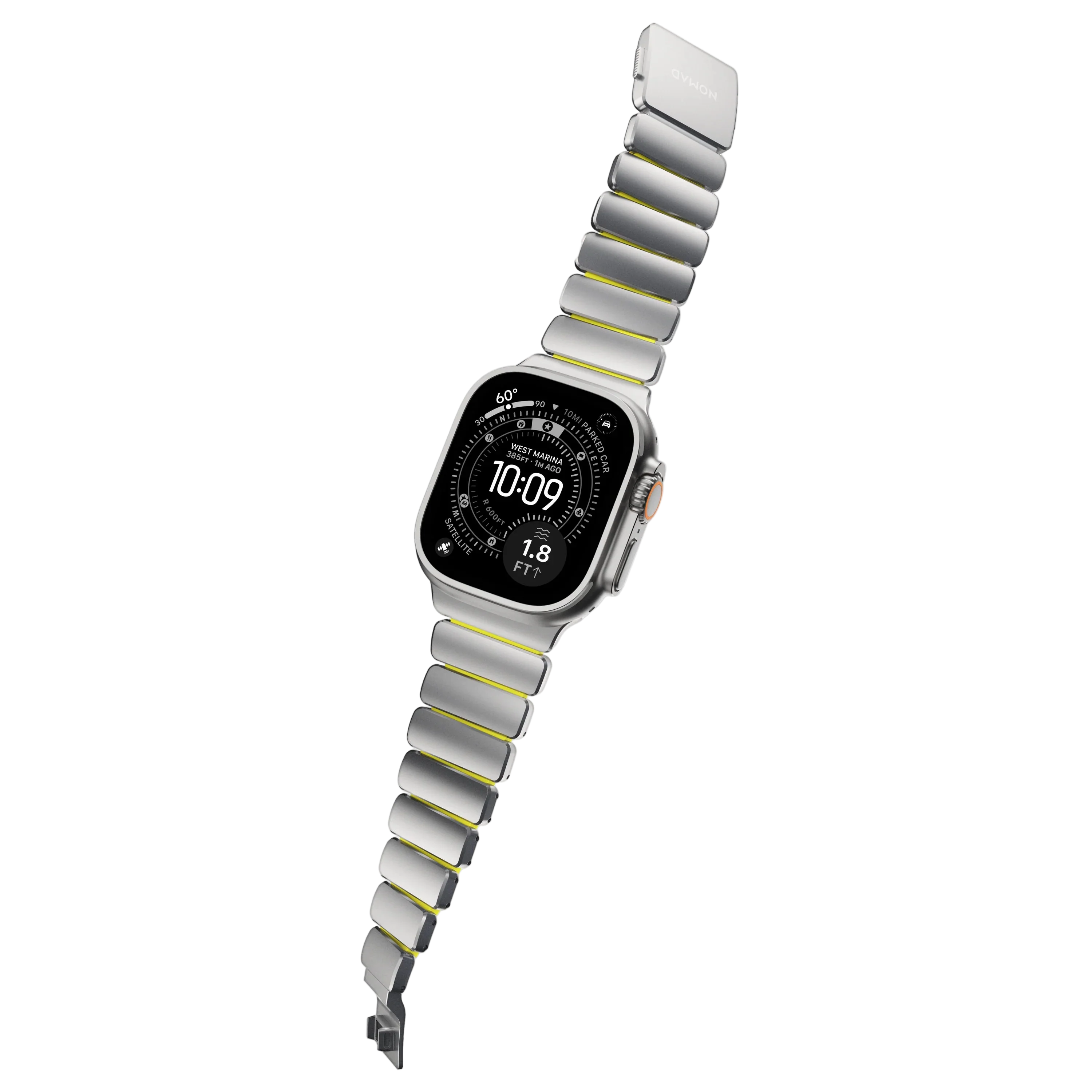 Nomad 49/46 mm Stratos Band Reim - Natural Titanium/Volt - Image 4