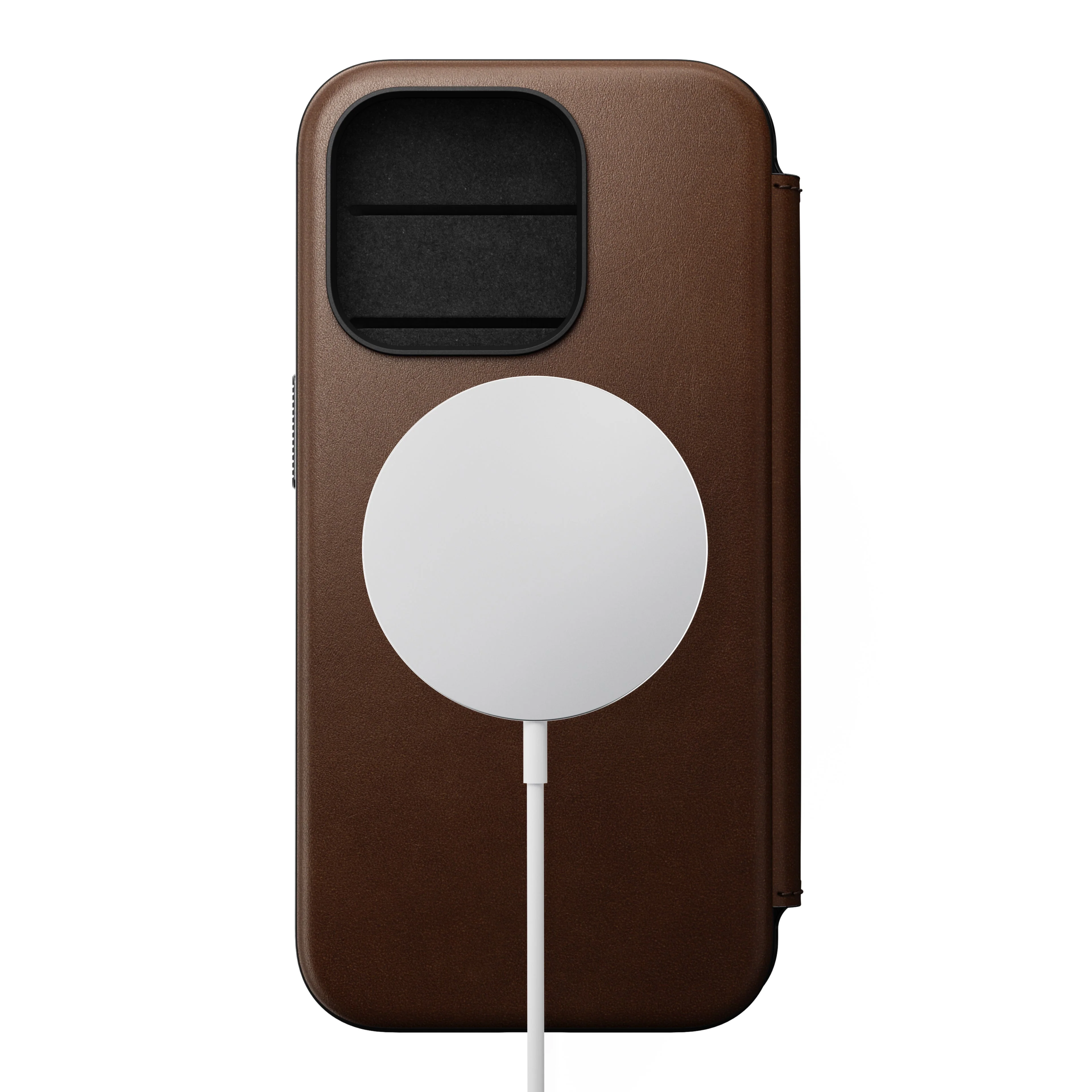 Nomad Lommebokdeksel i skinn med MagSafe til iPhone 15 Pro - Brun - Image 2