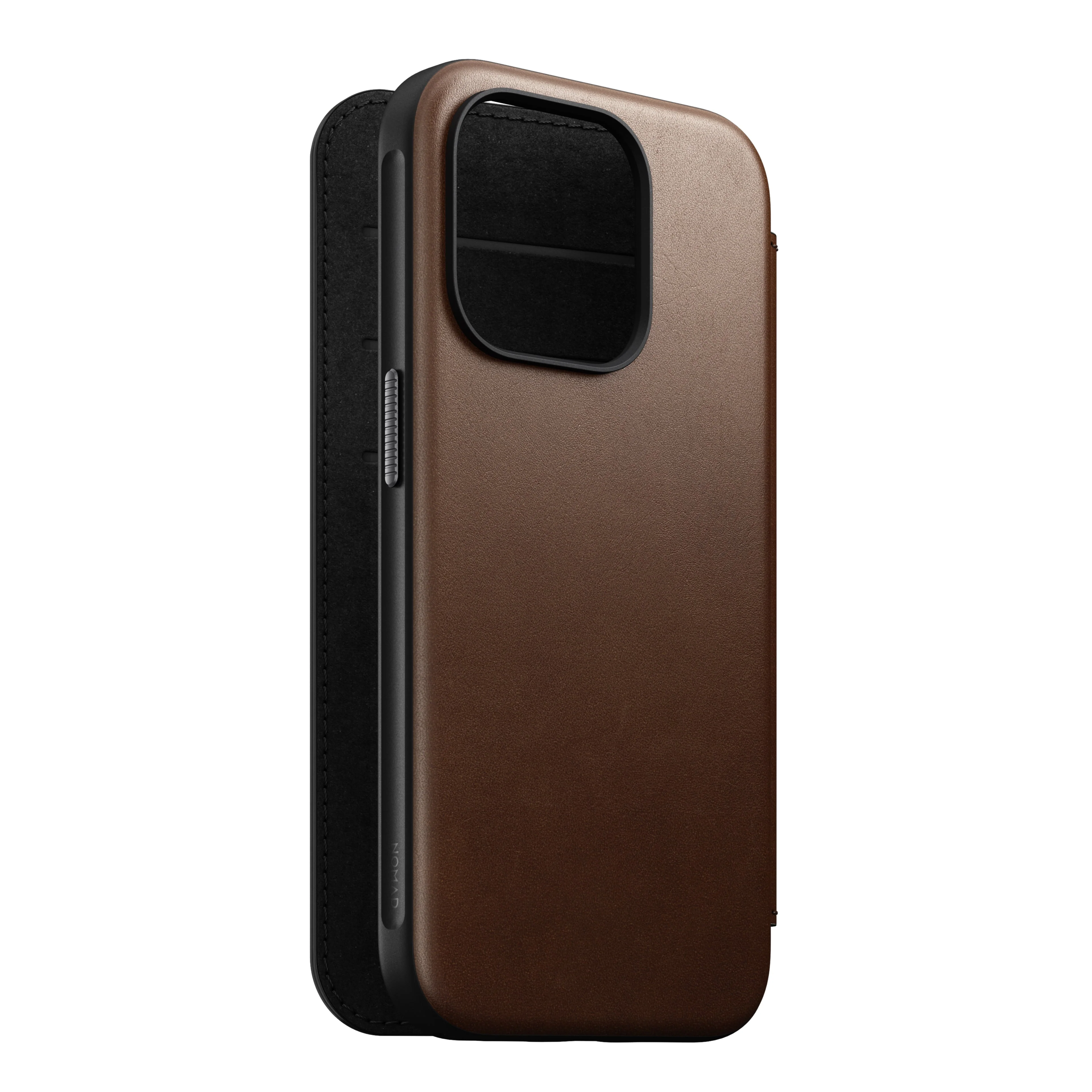 Nomad Lommebokdeksel i skinn med MagSafe til iPhone 15 Pro - Brun - Image 5