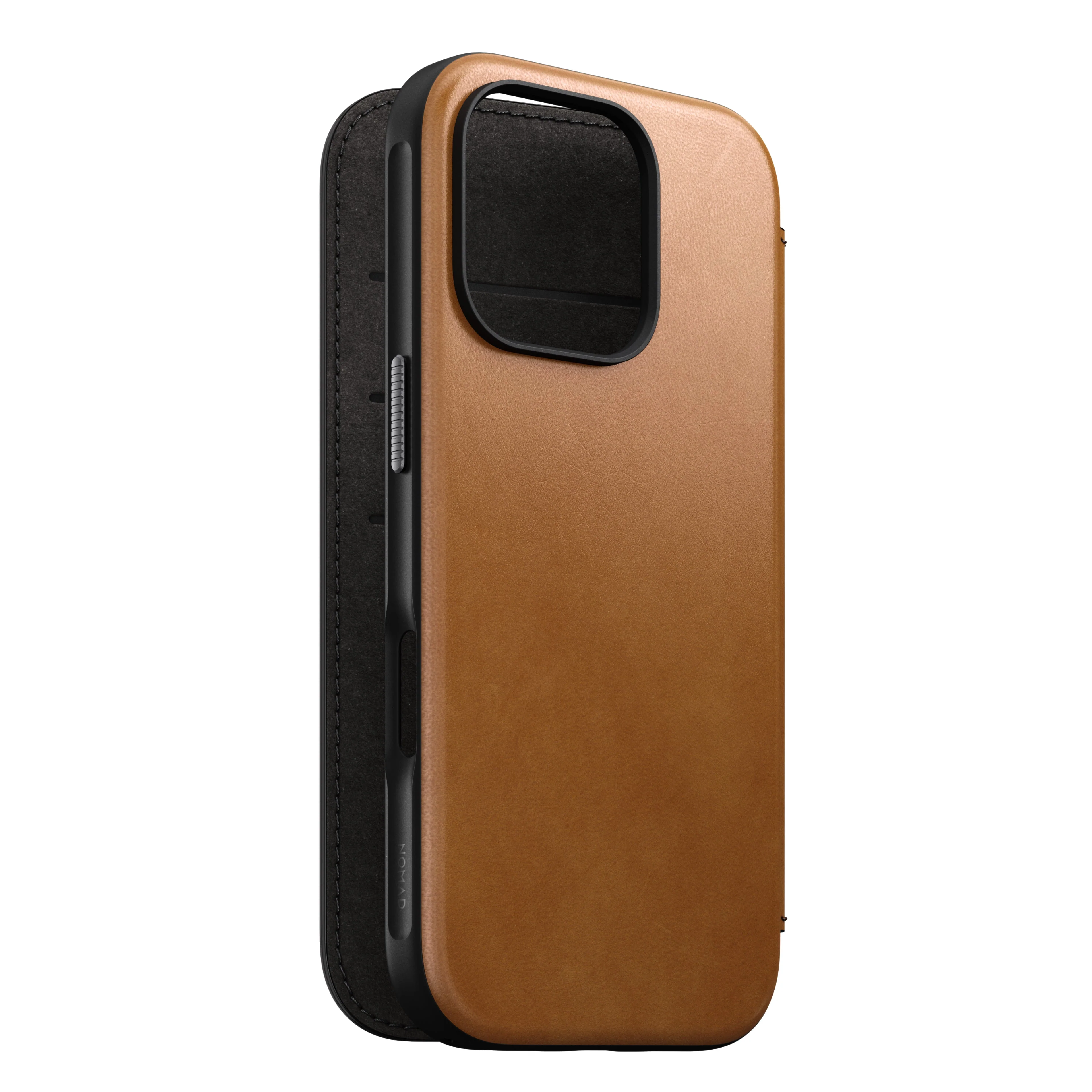 Nomad Lommebokdeksel i skinn med MagSafe til iPhone 16 Pro - Tan - Image 4