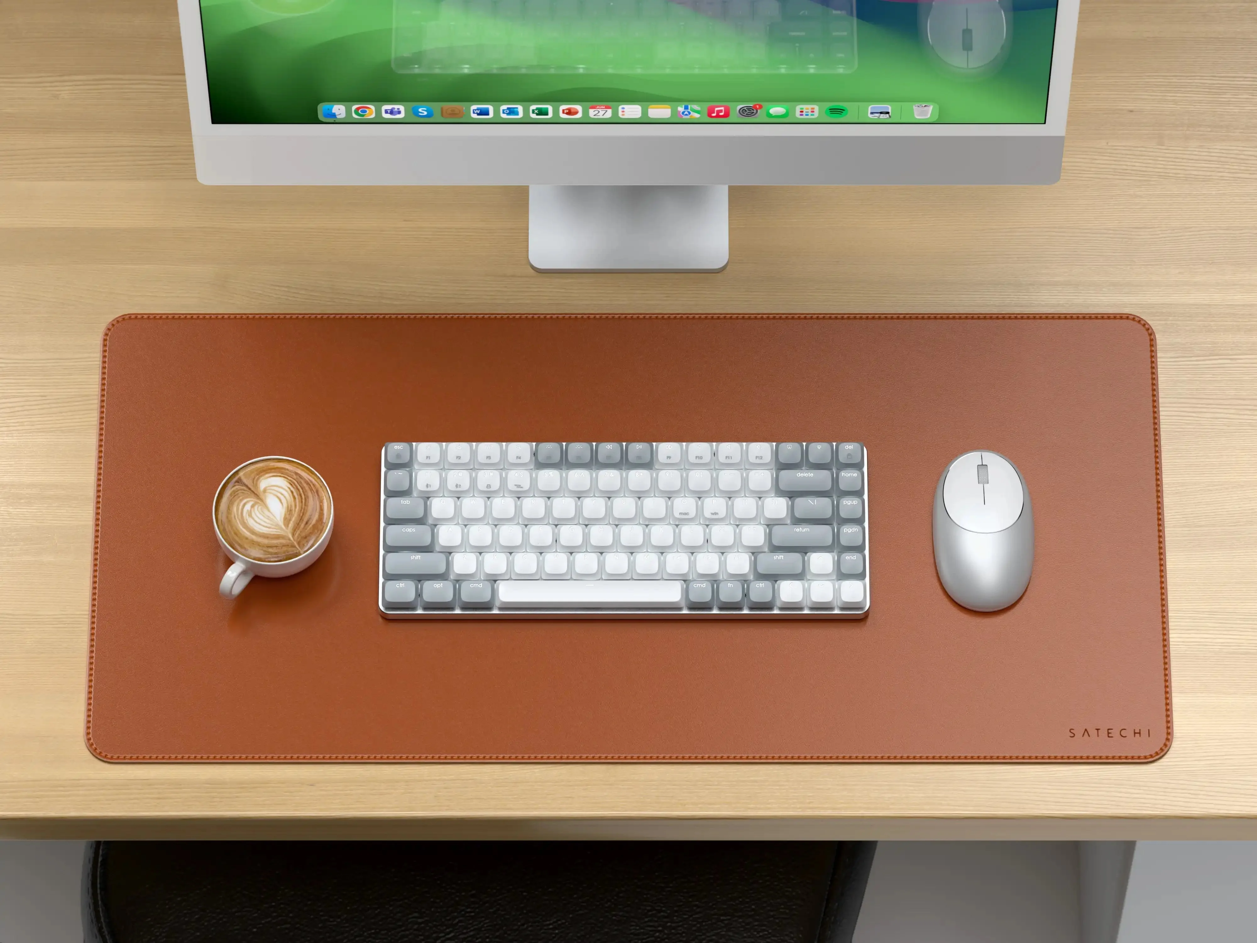 Satechi Vegan Leather Desk Mat Skrivebordsmatte - Brun