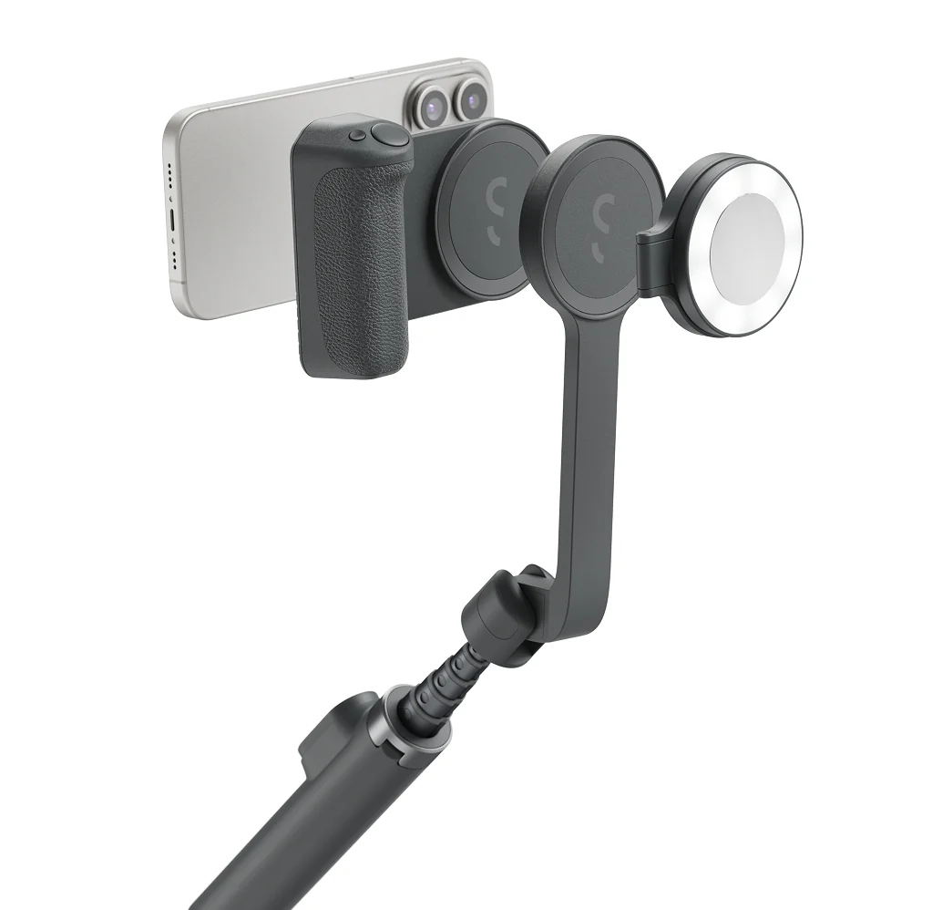 ShiftCam SnapTravel Kit Pro iPhone Selfiestang med kamerautløser og ringlys - Midnatt - Image 2