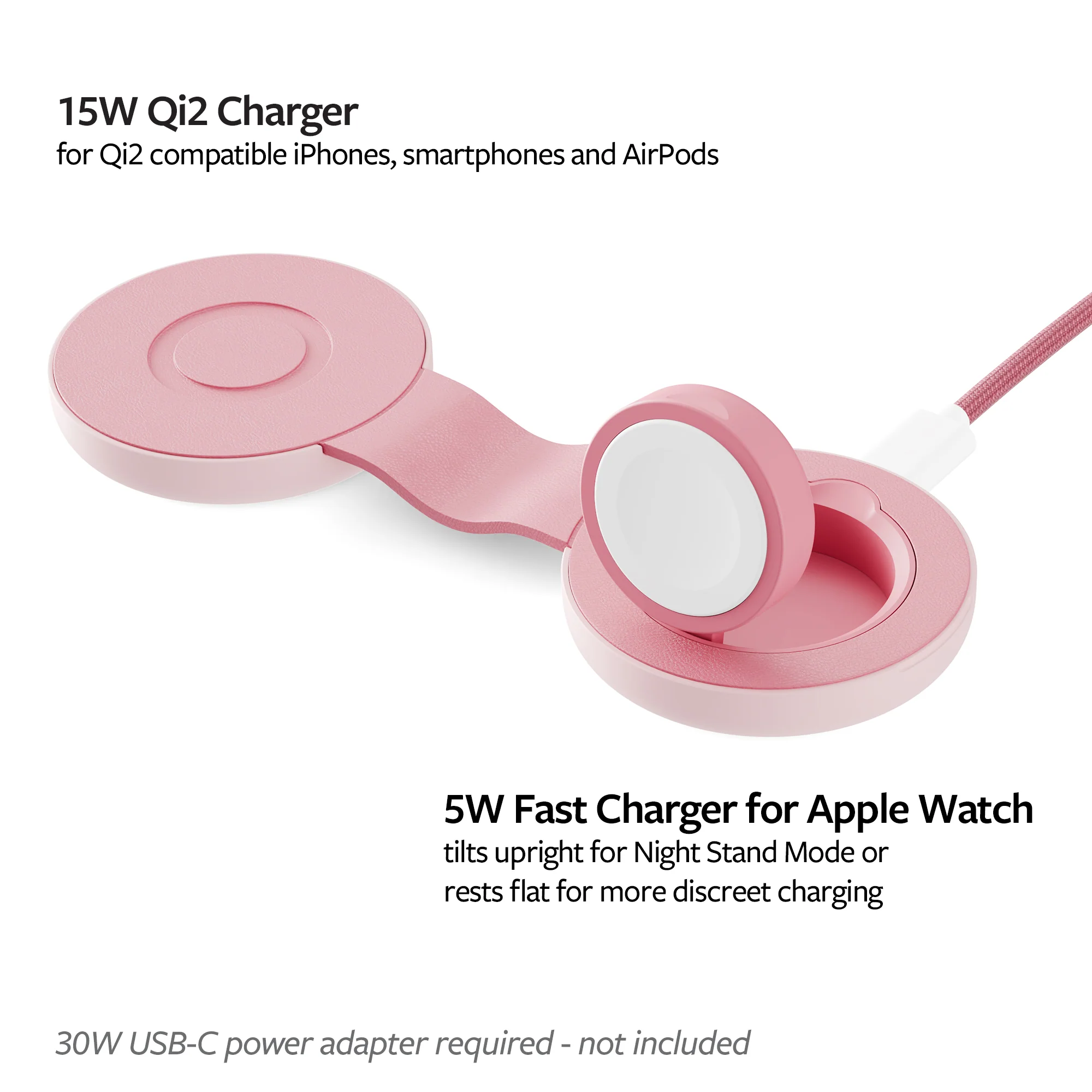 Twelve South ButterFly SE 2-i-1 MagSafe Reiselader - Rosa - Image 3