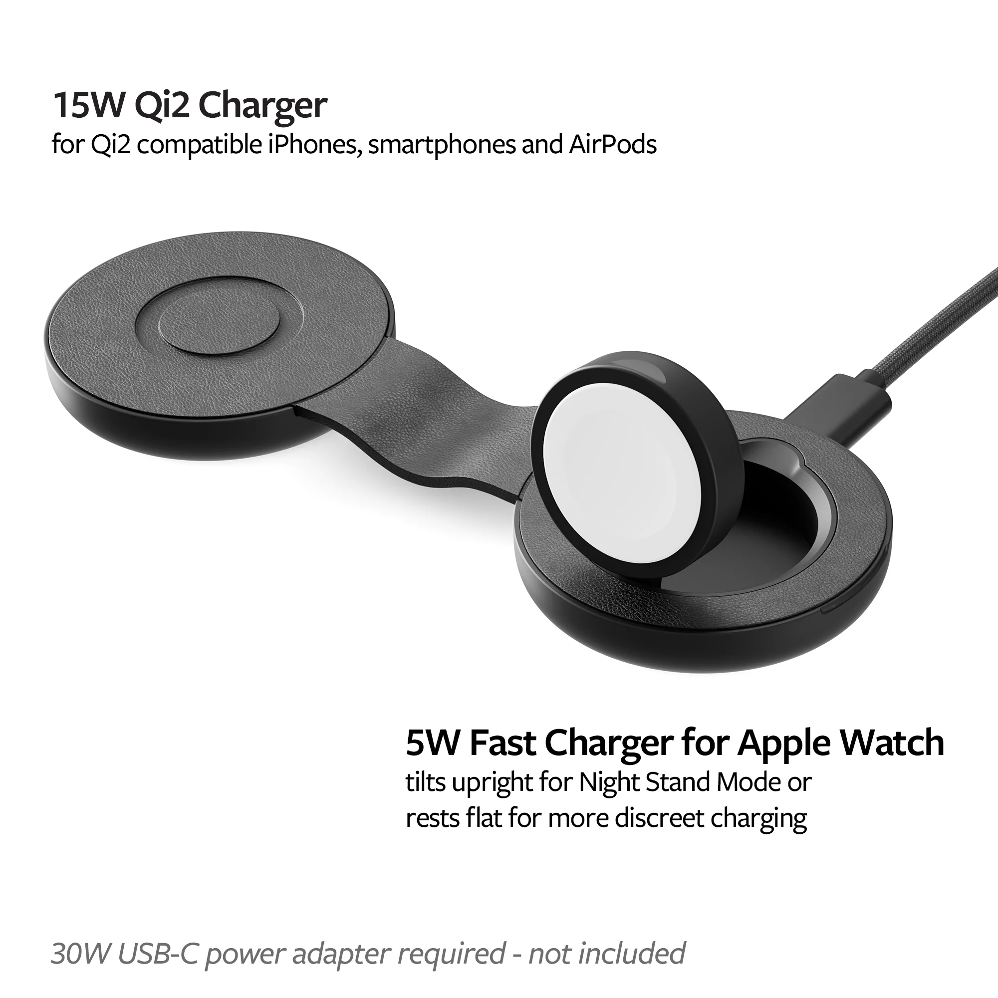 Twelve South ButterFly SE 2-i-1 MagSafe Reiselader - Svart - Image 3